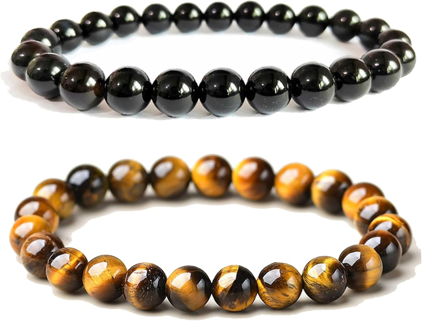 Handmade 8Mm Beaded Bracelets for Men Protection Bracelet for Women Chakra Feng Shui Stretchy Handmade Lucky Money Stretchy Crystal Bracelets Best Gifts