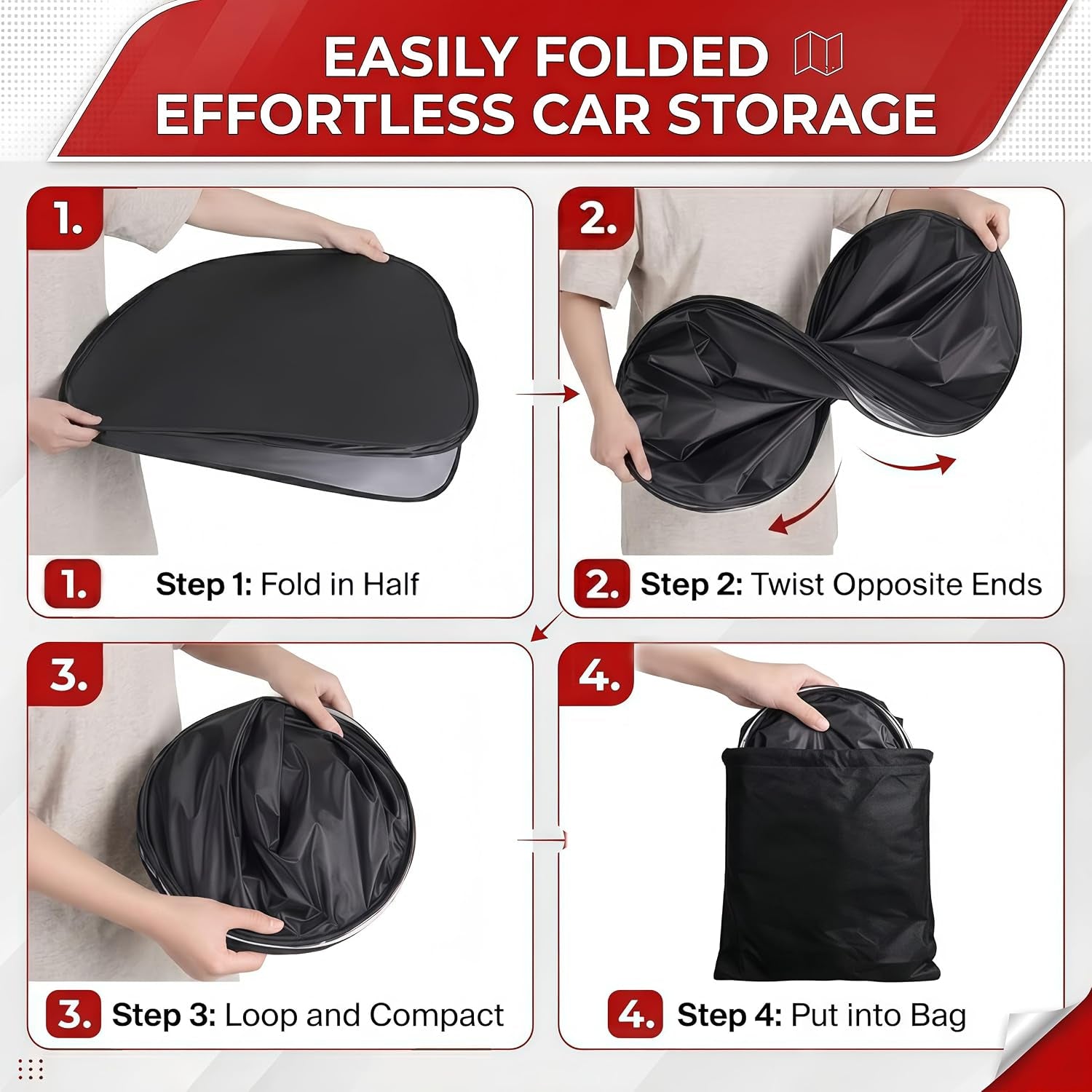 Windshield Sun Shade, Foldable Car Sunshade for Easy Storage, Universal Sun Protector for Cars, Suvs, Trucks – Blocks Glare, Reduces Heat, Keeps Interior Cooler