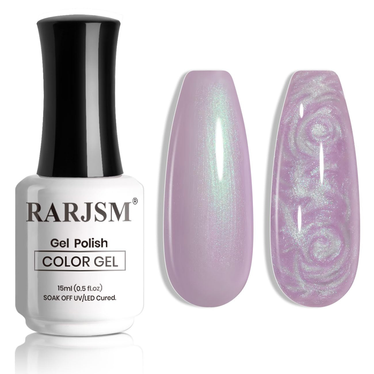 Pearl Gel Nail Polish,15Ml Clear Pearlescent Gel Polish,Purple Glitter Gel Polish Shimmer Iridescent Mermaid Nail Gel Polish Soak off LED UV Drawing Swirl Thread Effect for DIY Manicure Use
