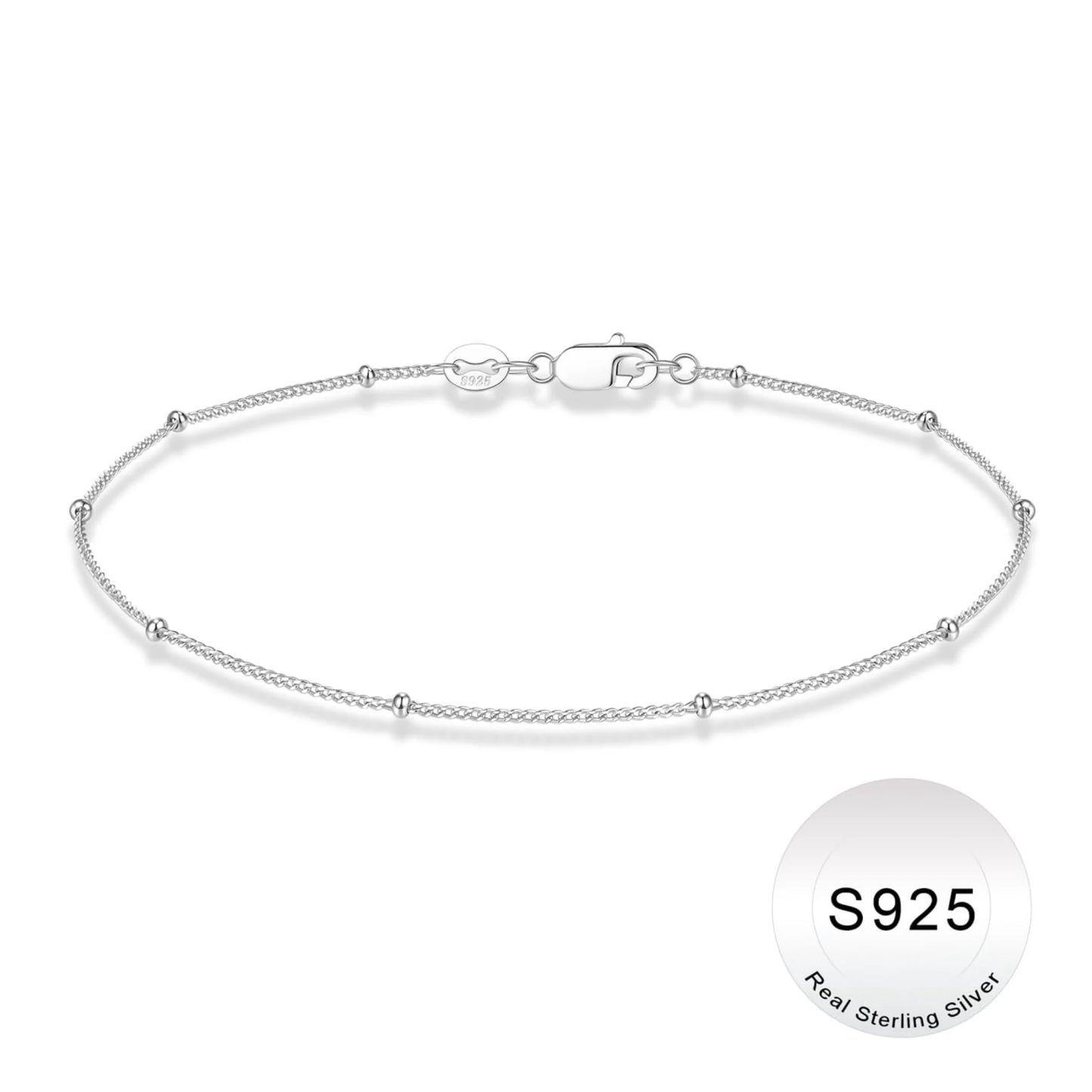 S925 Sterling Silver Bracelet for Women Solid 14K Gold Plated Satellite Bead Chain Bracelets 6.5/7/7.5/8/8.5/9 Inches Trendy Jewelry Valentine'S Day Birthday Gifts for Women