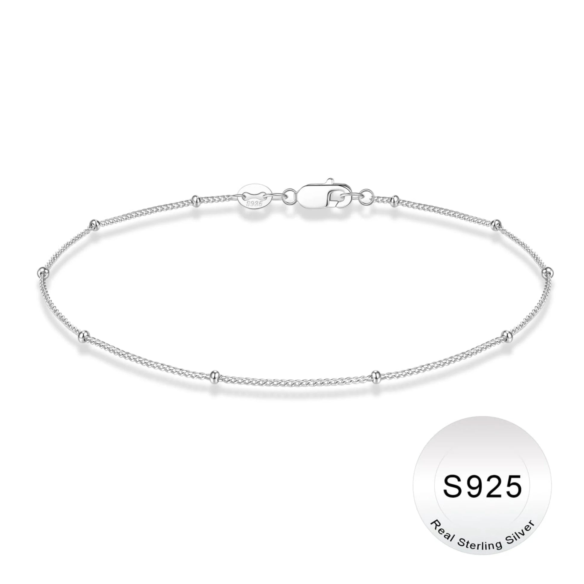S925 Sterling Silver Bracelet for Women Solid 14K Gold Plated Satellite Bead Chain Bracelets 6.5/7/7.5/8/8.5/9 Inches Trendy Jewelry Valentine'S Day Birthday Gifts for Women