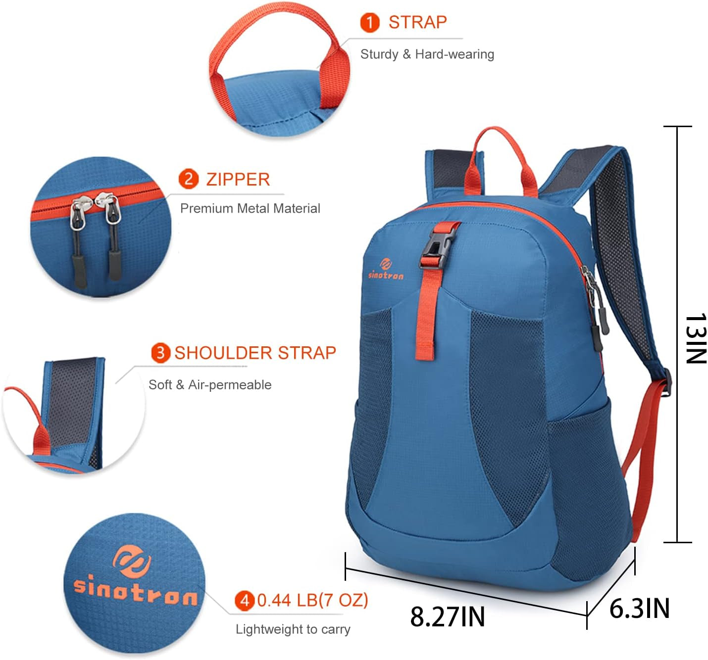 22L Lightweight Packable Hiking Backpack, Small Hiking Backpack Day Pack for Women Men Travel Camping Vacation