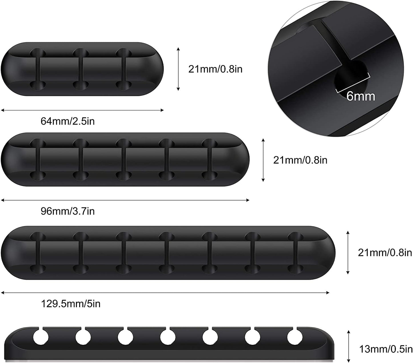 Cable Holder Clips, 3-Pack Cable Management Cord Organizer Clips Silicone Self Adhesive for Desktop USB Charging Cable Nightstand Power Cord Mouse Cable Wire PC Office Home