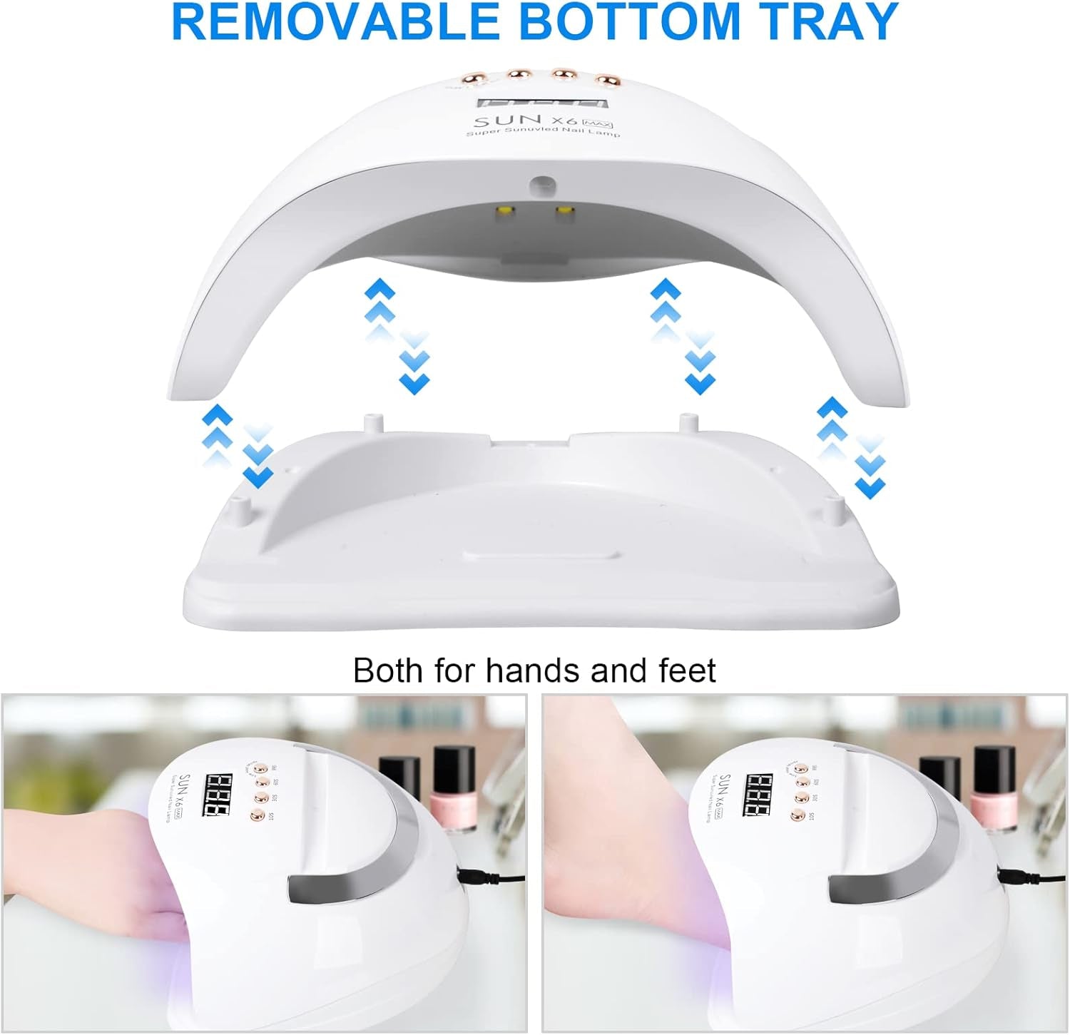 UV LED Nail Lamp, 220W UV Nail Polish Light with Phone Holder Professional Nail Gel Polish Dryer Curing Lamp with 4 Timer Setting, Auto Sensor 45 Beads for Nail Art Design