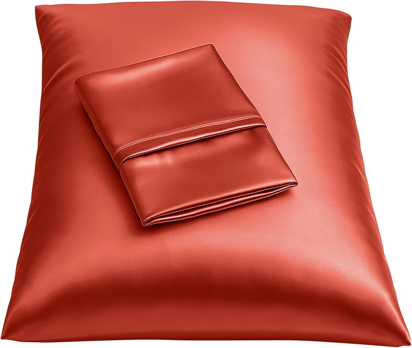 Satin Pillowcase with Zipper, for Hair and Skin Care, Feels Soft and Cool like a Silk Pillowcase, Satin Pillow Cases 2 Pack, Slik Pillow Cover, Baby Blue - Standard Size, Set of 2