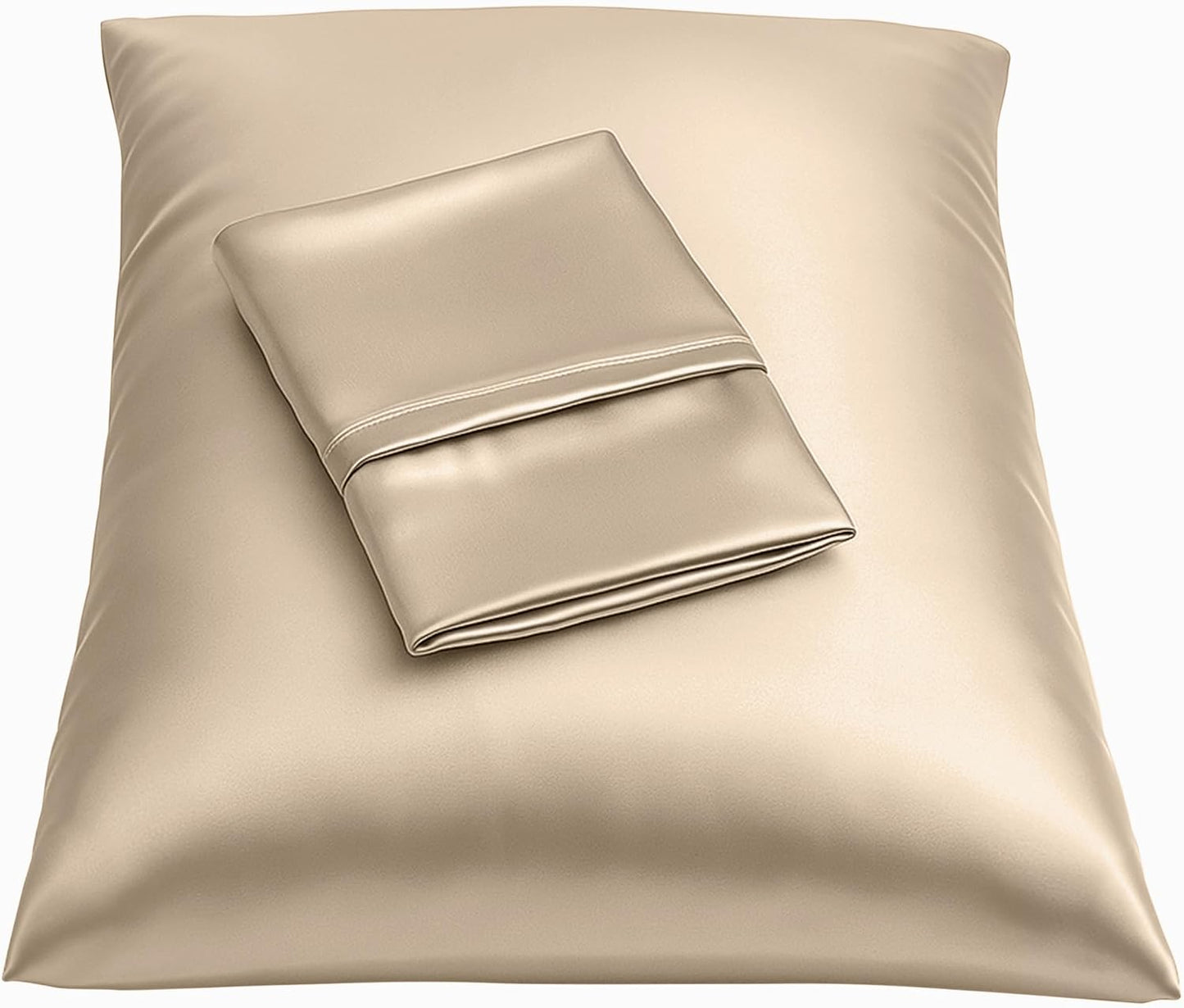 Satin Pillowcase with Zipper, for Hair and Skin Care, Feels Soft and Cool like a Silk Pillowcase, Satin Pillow Cases 2 Pack, Slik Pillow Cover, Baby Blue - Standard Size, Set of 2
