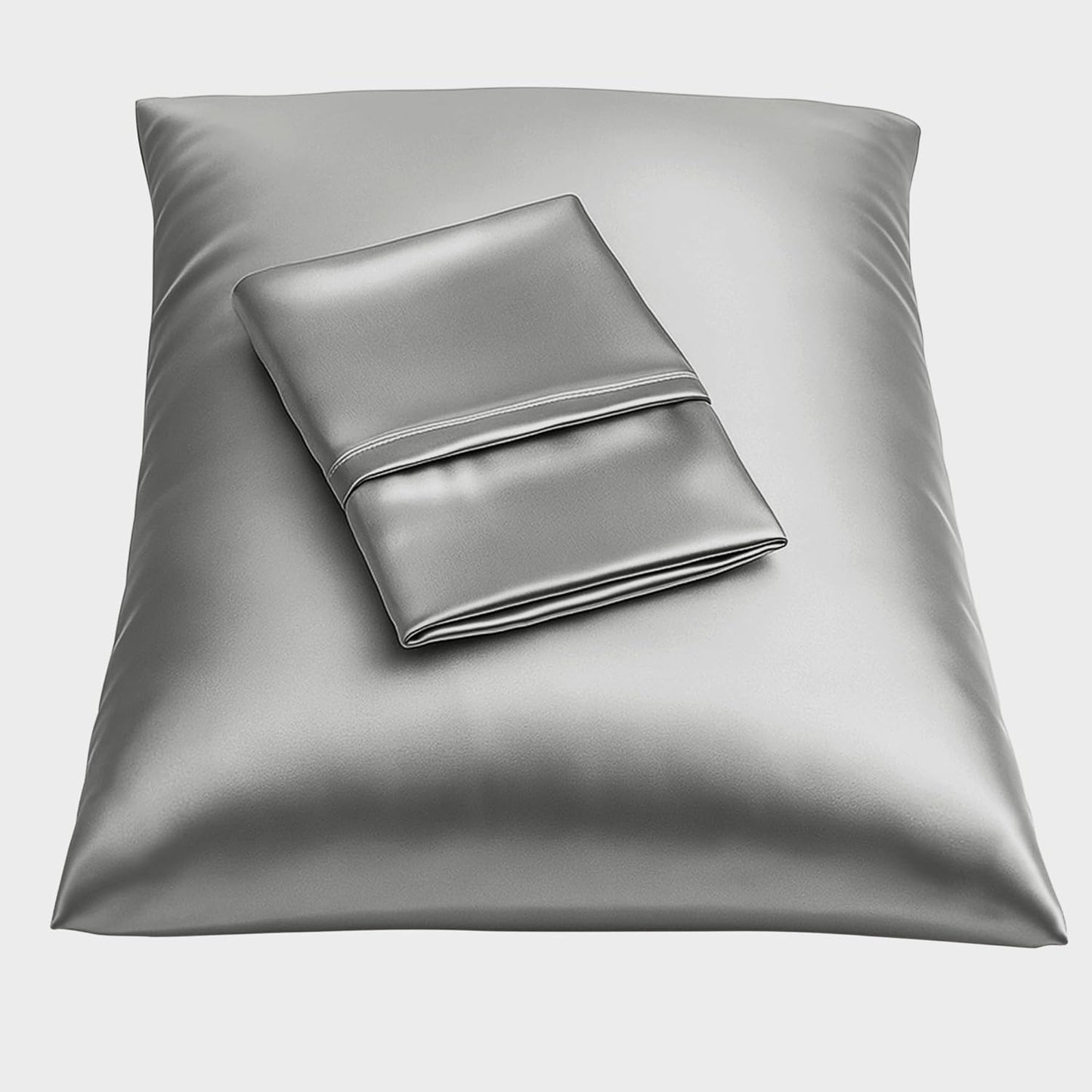 Satin Pillowcase with Zipper, for Hair and Skin Care, Feels Soft and Cool like a Silk Pillowcase, Satin Pillow Cases 2 Pack, Slik Pillow Cover, Baby Blue - Standard Size, Set of 2