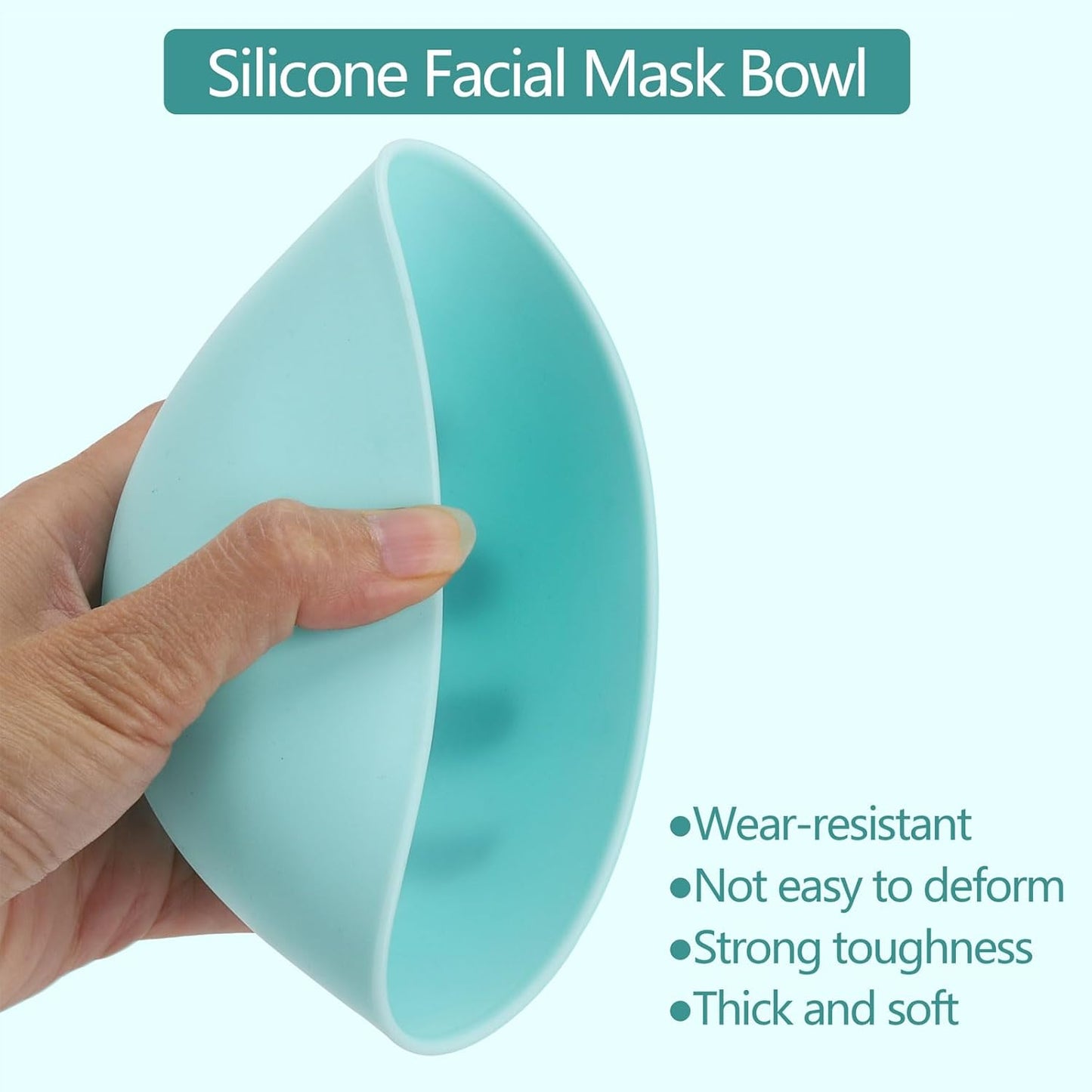 Face Mask Mixing Bowl Set, 10 Pcs DIY Facemask Mixing Tool Kit with Silicone Facial Mask Bowl Brushes Stick Spatula Measuring Cup (Blue)