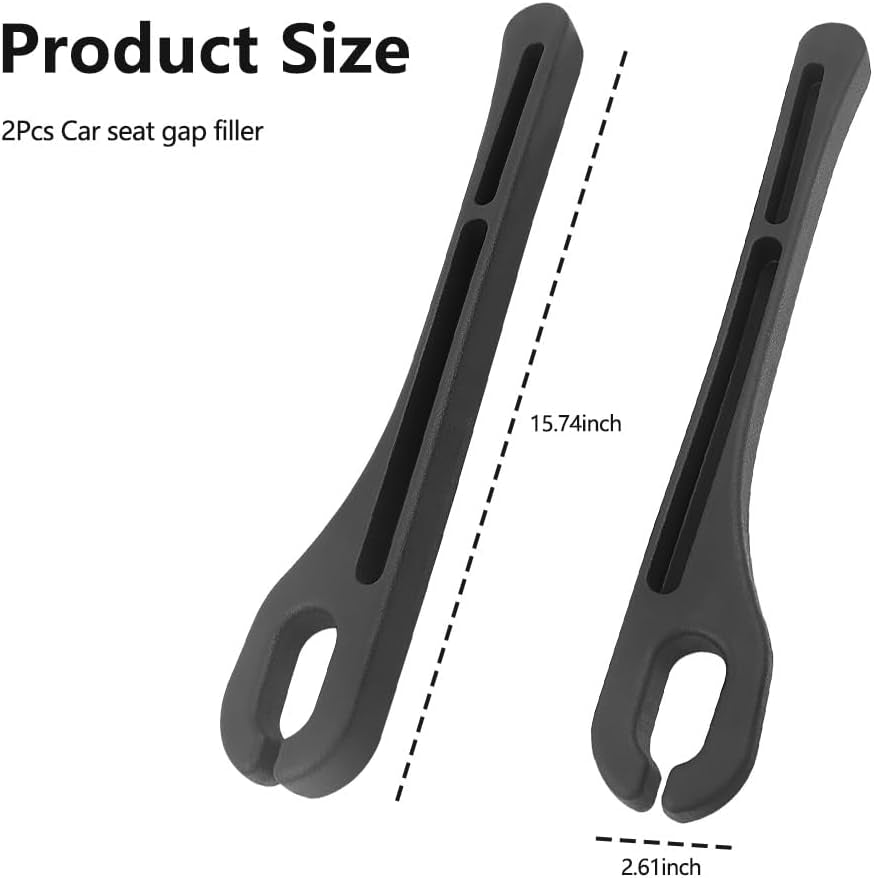 2PCS Car Seat Gap Filler Organizer,Upgrade Car Side Seat Gap Filler with Phone Holder,Multifunctional Car Seat Filler Gap Space Prevents Things Dropping for Cars,Suvs (Black)
