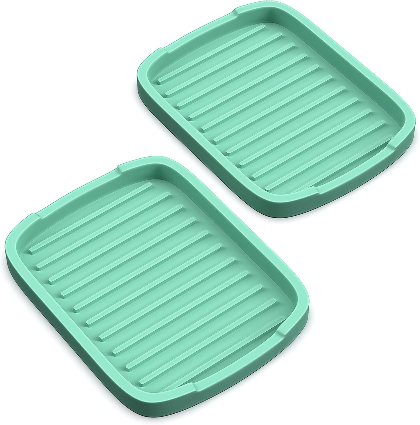 ZAPPOWARE Silicone Sponge Holder -Soap Tray - 5.9" X 4.33" Set -2Pcs (Black)