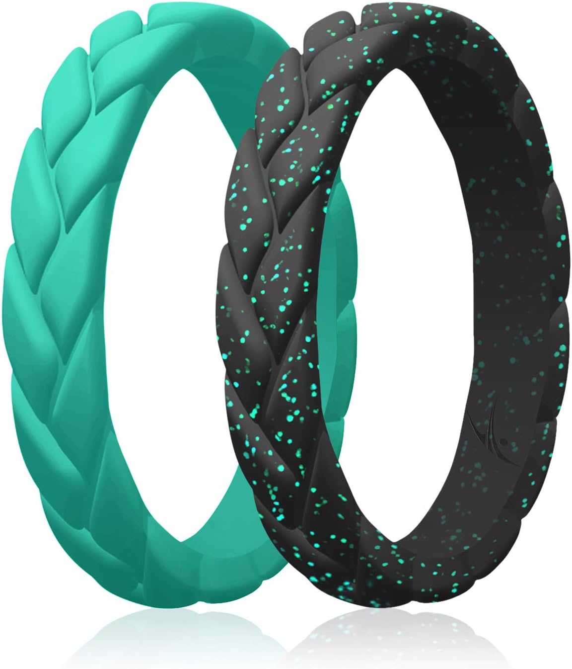 Silicone Rubber Wedding Rings for Women, Thin Stackable Rubber Silicone Wedding Band, Bridal Jewelry Set, Anniversary Rings, Promise Ring, Flame Leaves & Leaves Style, Multi Packs, Multi Colors