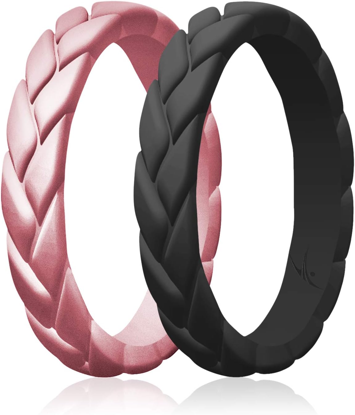 Silicone Rubber Wedding Rings for Women, Thin Stackable Rubber Silicone Wedding Band, Bridal Jewelry Set, Anniversary Rings, Promise Ring, Flame Leaves & Leaves Style, Multi Packs, Multi Colors