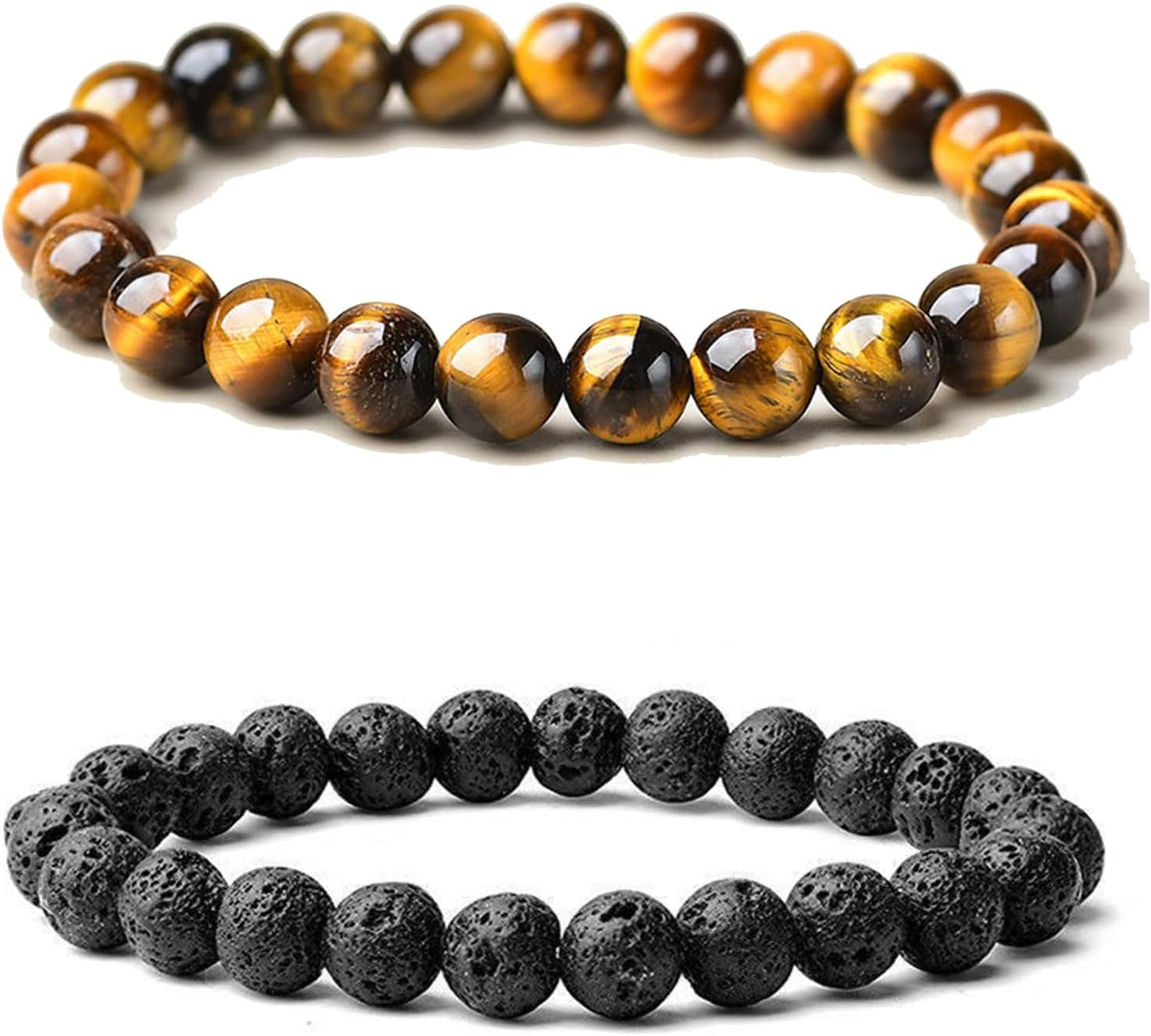 Handmade 8Mm Beaded Bracelets for Men Protection Bracelet for Women Chakra Feng Shui Stretchy Handmade Lucky Money Stretchy Crystal Bracelets Best Gifts