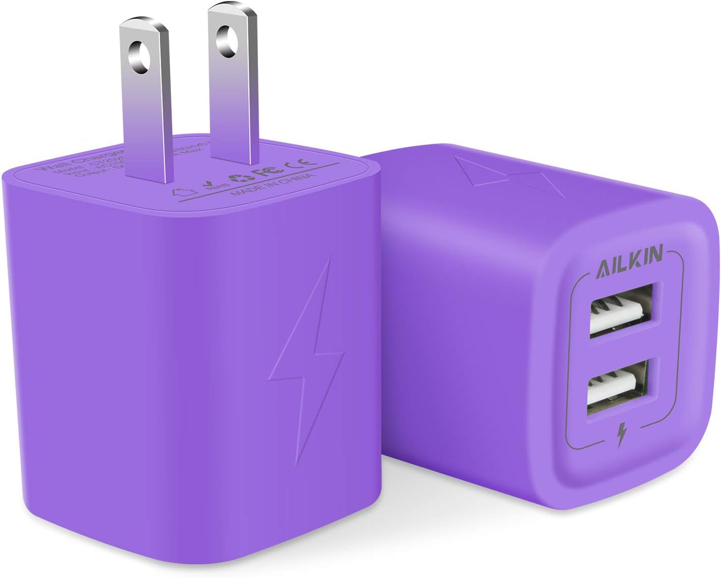 Wall Charger,  USB Plug Fast Charging Block Power Adapter Cube 2 Port | USB Charge Travel Brick Cell Quick Chargers Box for Iphone Samsung Galaxy USB Box Base Brick