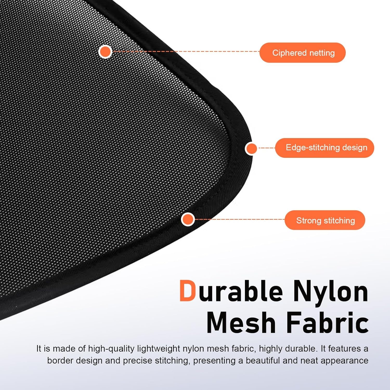 2 Pack Car Window Shades, Universal UV Protection Sunshade for Side Windows, Strong Light Glare Blocking Suction Cup Curtain, Privacy Shield for Baby Sleeping Camping Napping, Fit 98% Most Cars