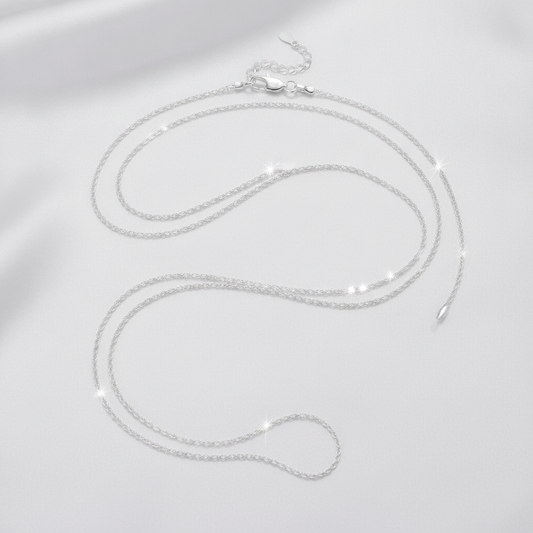 Dorana S925 Sterling Silver Plated Twist Rope Necklace 16 18 20 22 24 Inch