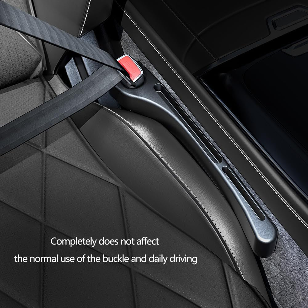 2PCS Car Seat Gap Filler Organizer,Upgrade Car Side Seat Gap Filler with Phone Holder,Multifunctional Car Seat Filler Gap Space Prevents Things Dropping for Cars,Suvs (Black)