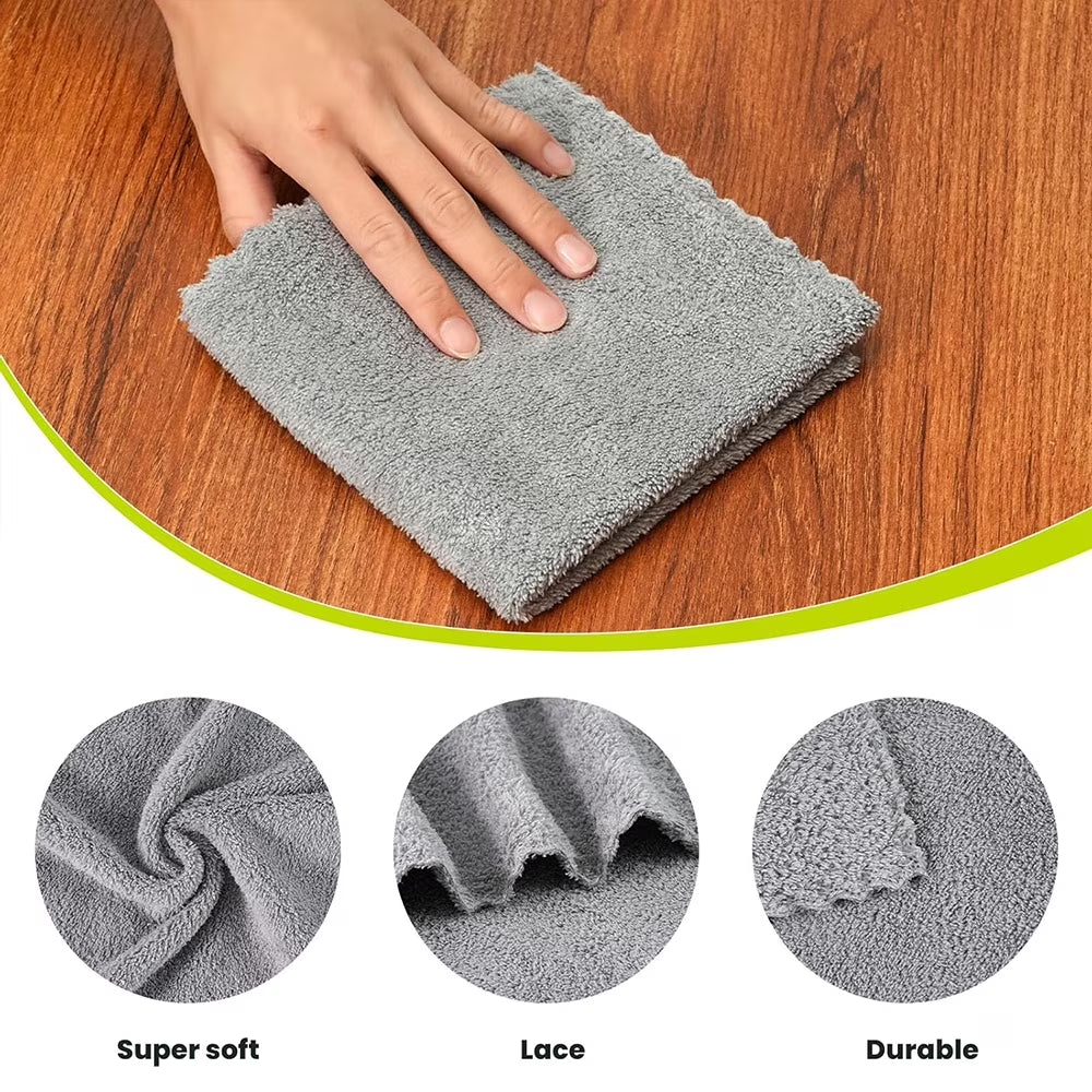 12 Pack Cleaning Cloth,Ultra Soft Absorbent Quick Drying Microfiber Cleaning Rags,No Scratches,Reusable,Washable,Lint Free Cleaning Towels for Kitchen,Window,Glass,Car,11.8"×11.8",(Multicolor)