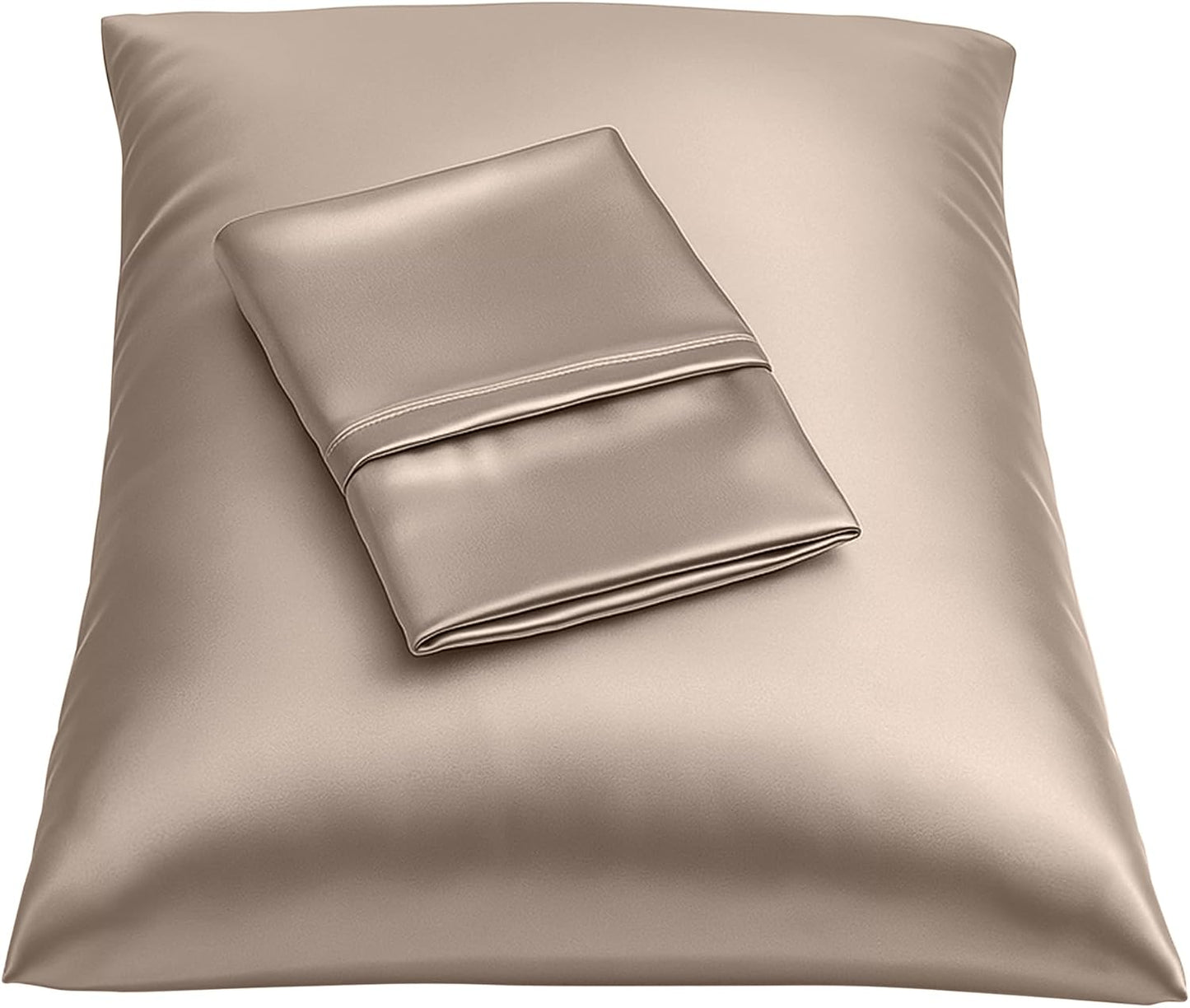 Satin Pillowcase with Zipper, for Hair and Skin Care, Feels Soft and Cool like a Silk Pillowcase, Satin Pillow Cases 2 Pack, Slik Pillow Cover, Baby Blue - Standard Size, Set of 2