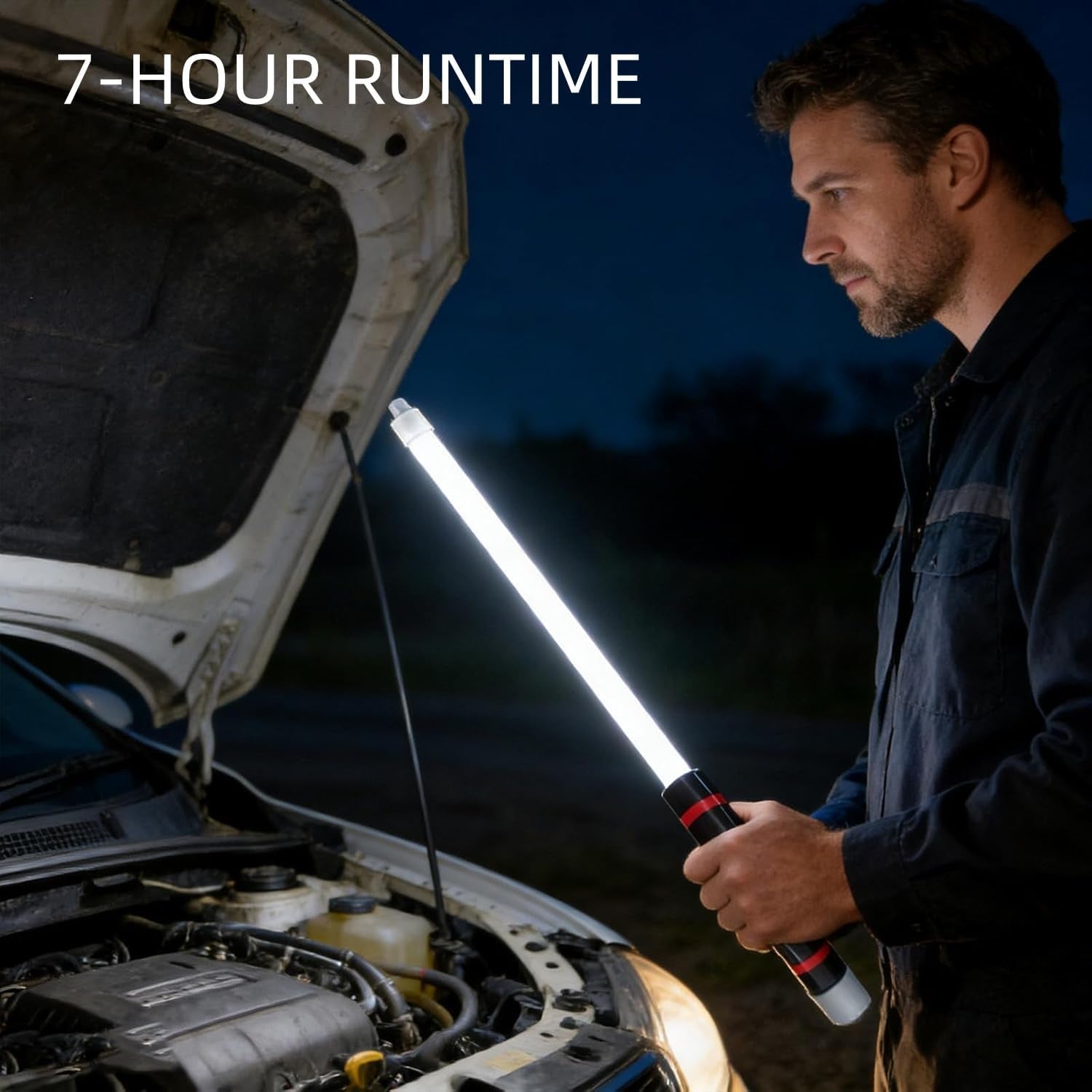 Flexible LED Light Stick, 27" Rechargeable Bendable LED Flashlight Stick with 3 Brightness Modes, High Lumen Work Light for Car Repairs, Mechanical Inspection in Tight Spaces