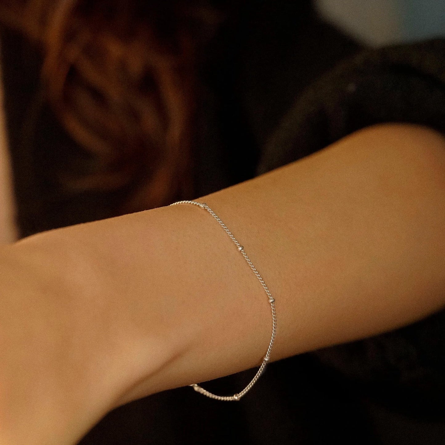 S925 Sterling Silver Bracelet for Women Solid 14K Gold Plated Satellite Bead Chain Bracelets 6.5/7/7.5/8/8.5/9 Inches Trendy Jewelry Valentine'S Day Birthday Gifts for Women
