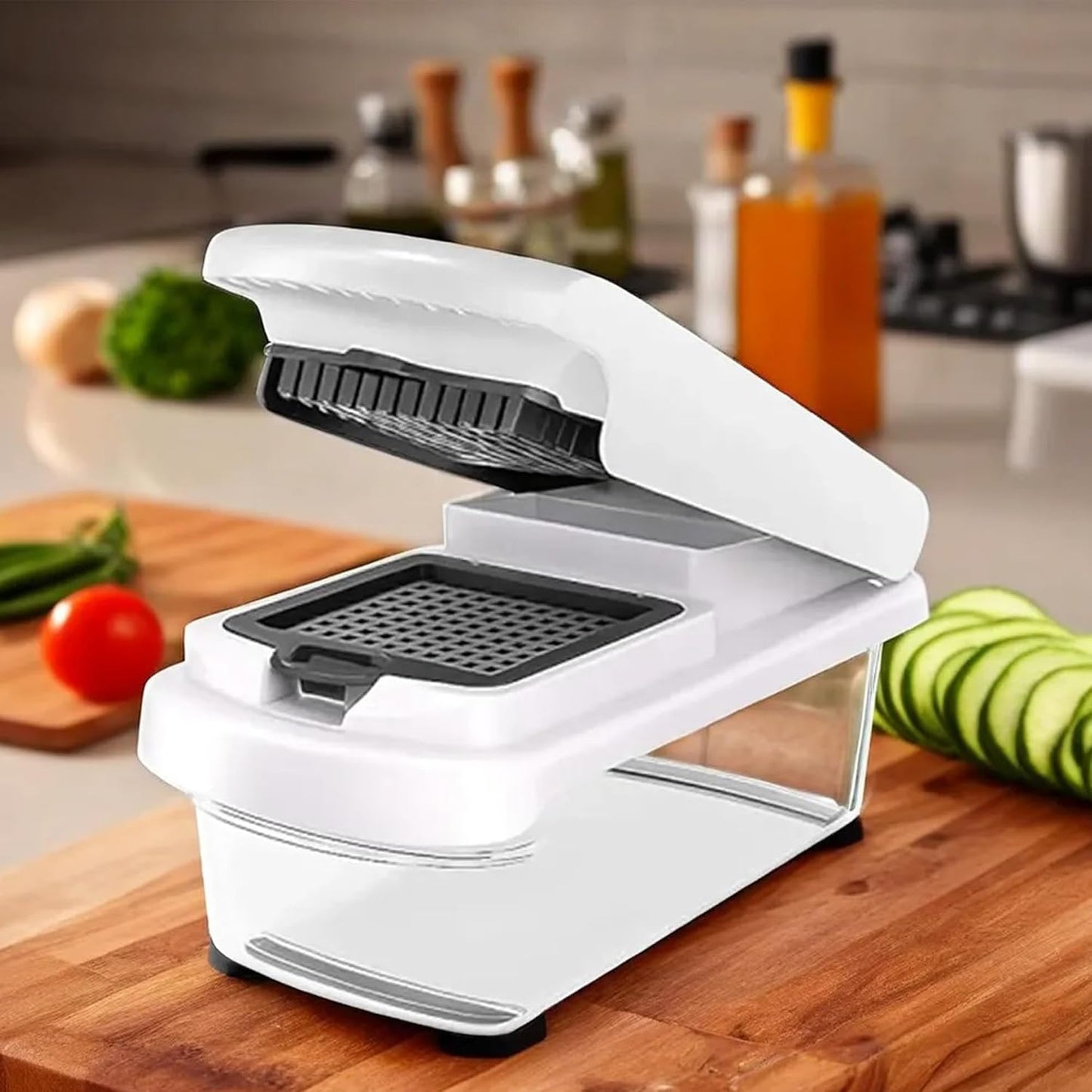 15-In-1 Vegetable Chopper and Mandoline Slicer Set with Container - Multifunctional Vegetable Cutter and Chopper with Dicer Blades, Egg Separator & Spiralizer