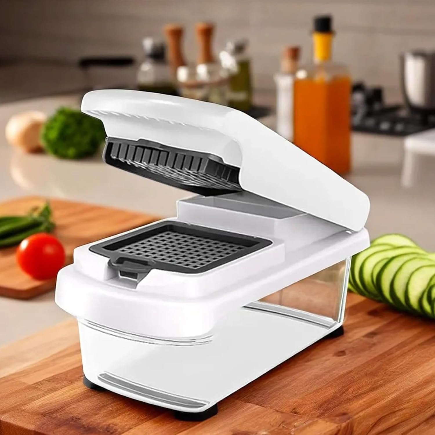 15-In-1 Vegetable Chopper and Mandoline Slicer Set with Container - Multifunctional Vegetable Cutter and Chopper with Dicer Blades, Egg Separator & Spiralizer