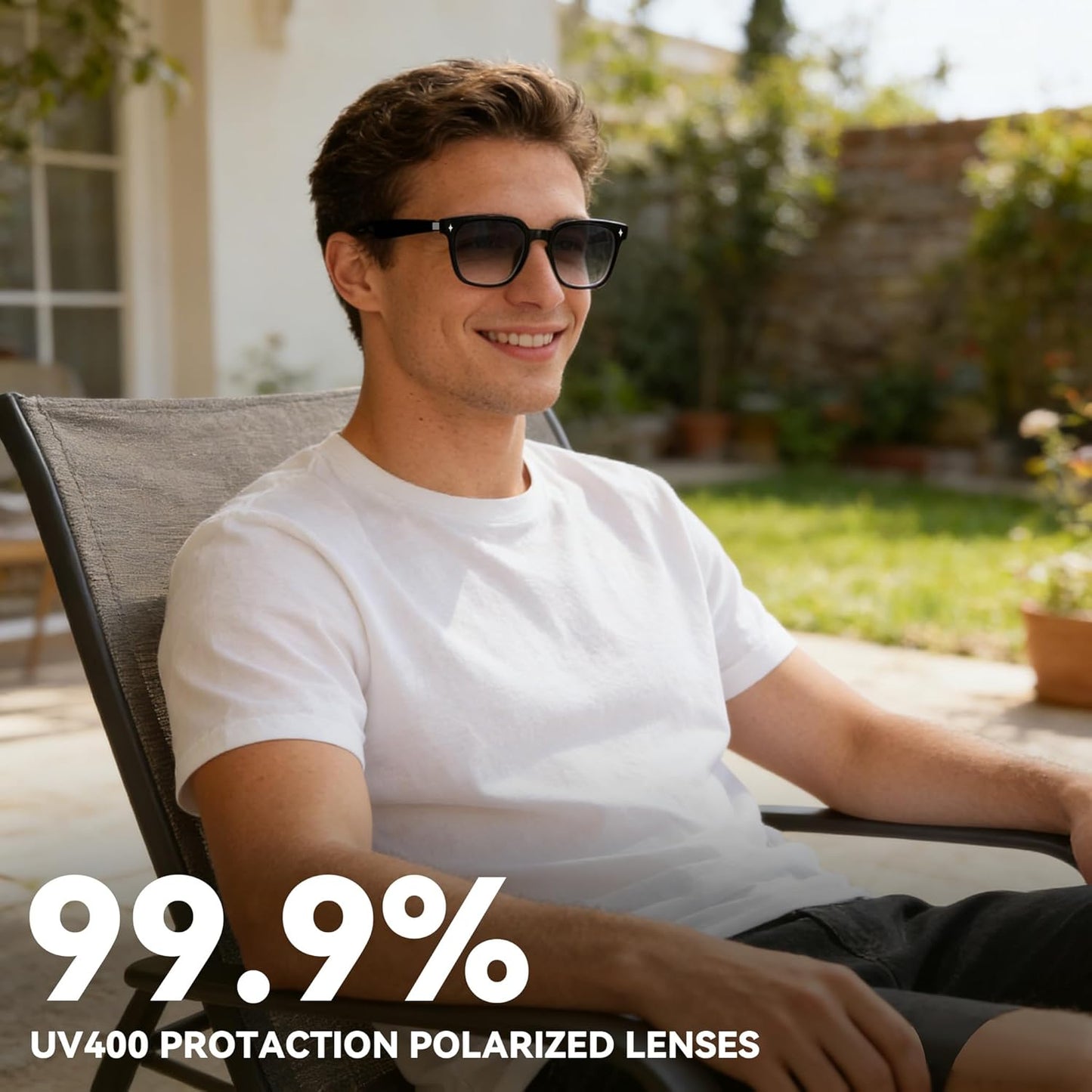 Smart Bluetooth Glasses for Men Women, Ai Smart Glasses with Open-Ear Audio, Voice Control, Real-Time Translation, Hands-Free Calls, Bluetooth Sunglasses for Daily Use, Travel