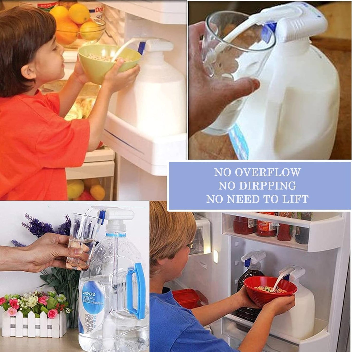 2 Pack Automatic Drink Dispenser,Milk Dispenser,Electric Tap,One-Handed Operation,Can Prevent Milk and Beer from Overflowing,Portable Electric Beverage Dispenser,Suitable for Outdoor and Home Kitchens