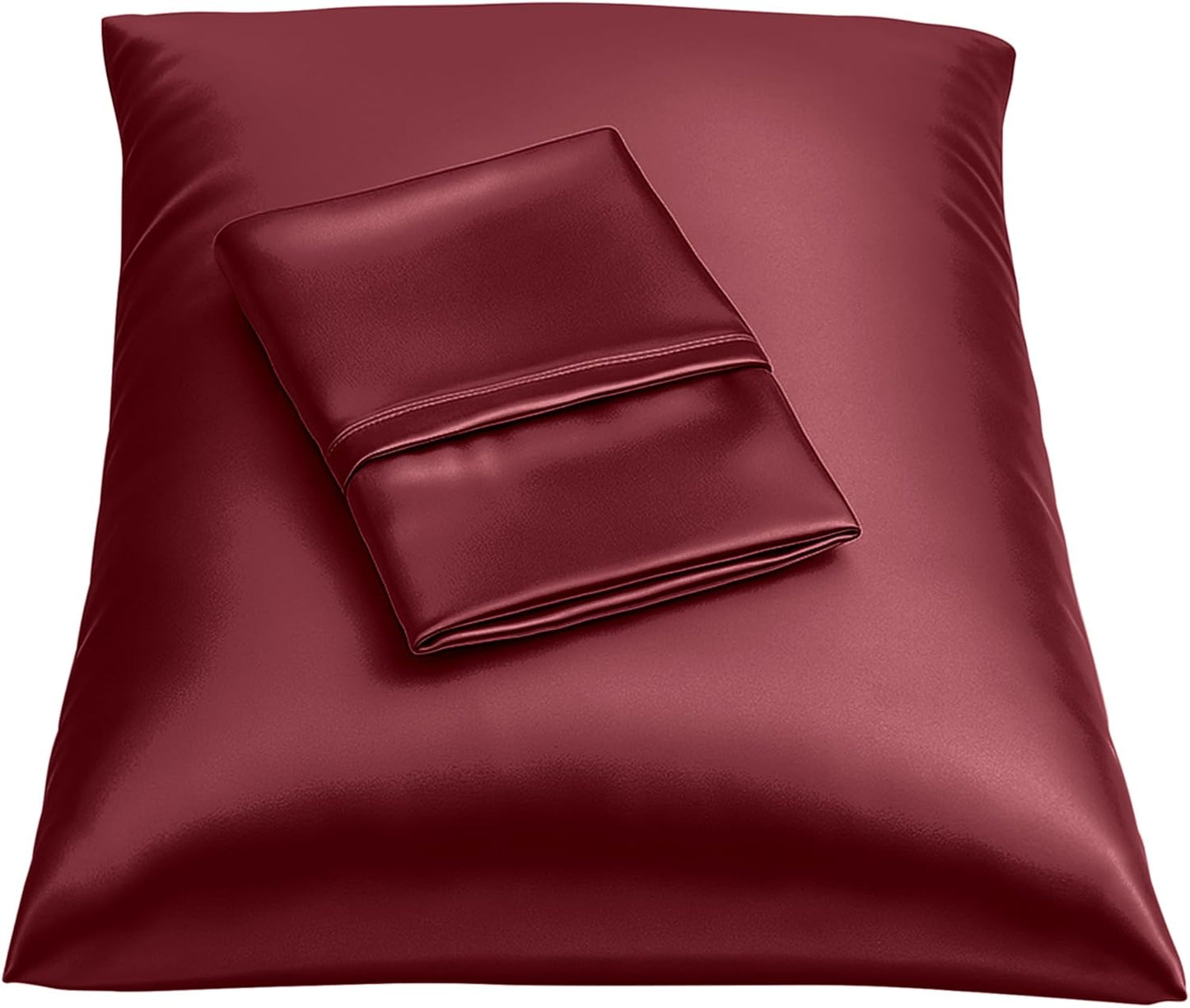 Satin Pillowcase with Zipper, for Hair and Skin Care, Feels Soft and Cool like a Silk Pillowcase, Satin Pillow Cases 2 Pack, Slik Pillow Cover, Baby Blue - Standard Size, Set of 2