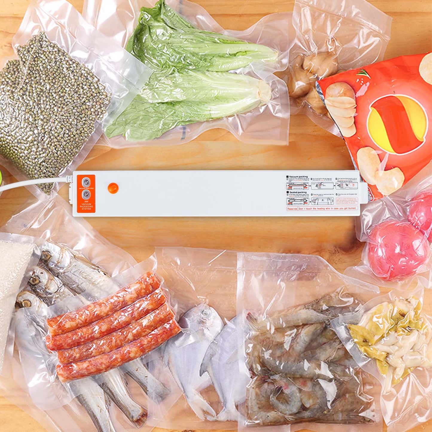 Electric Vacuum Sealer Machine Household Automatic Food Vacuum Sealer Quick Sealing System Machine for Food Dry Moist Food