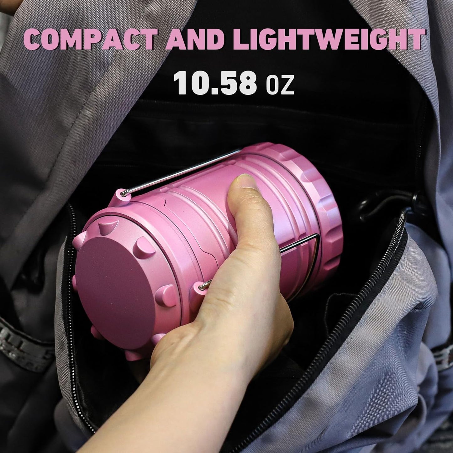 LED Pink and Green Camping Lantern, Essential Emergency Lights for Power Outages, Hiking, Hurricane
