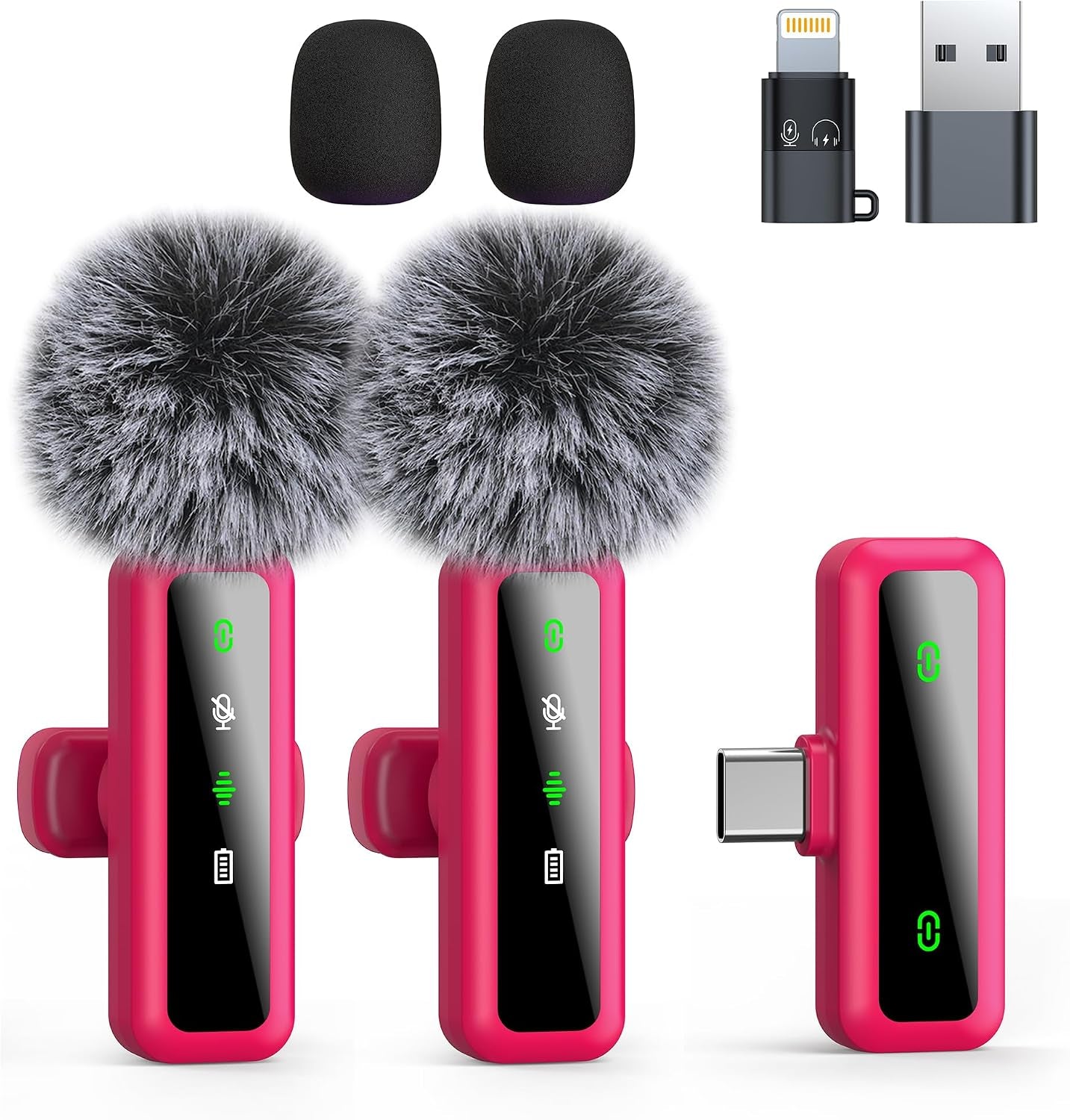 Wireless Lavalier Microphone for Iphone - Ipad, Android Phone Computer, Mini Microphone for Live Streaming, Video Recording, Outdoor or Indoor Interviews, Youtube, Tiktok, Vlog (Black)