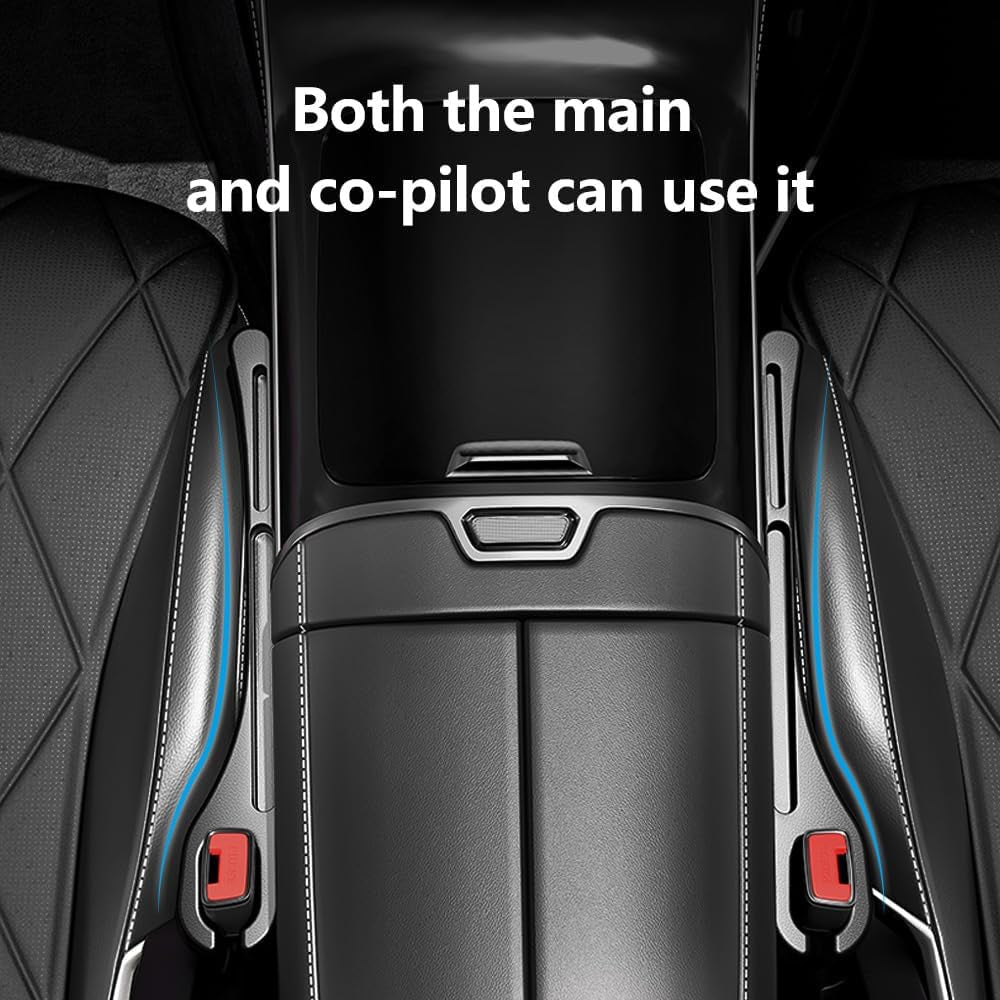 2PCS Car Seat Gap Filler Organizer,Upgrade Car Side Seat Gap Filler with Phone Holder,Multifunctional Car Seat Filler Gap Space Prevents Things Dropping for Cars,Suvs (Black)