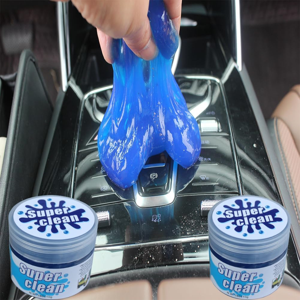 Cleaning Gel Jelly Cleaner Keyboard Cleaning Gel Car Cleaning Putty Gap and Indoor Dust Remover Car Beauty Tools Putty Gel Cleaning Mucus Residue-Free (0.35Lb*2)