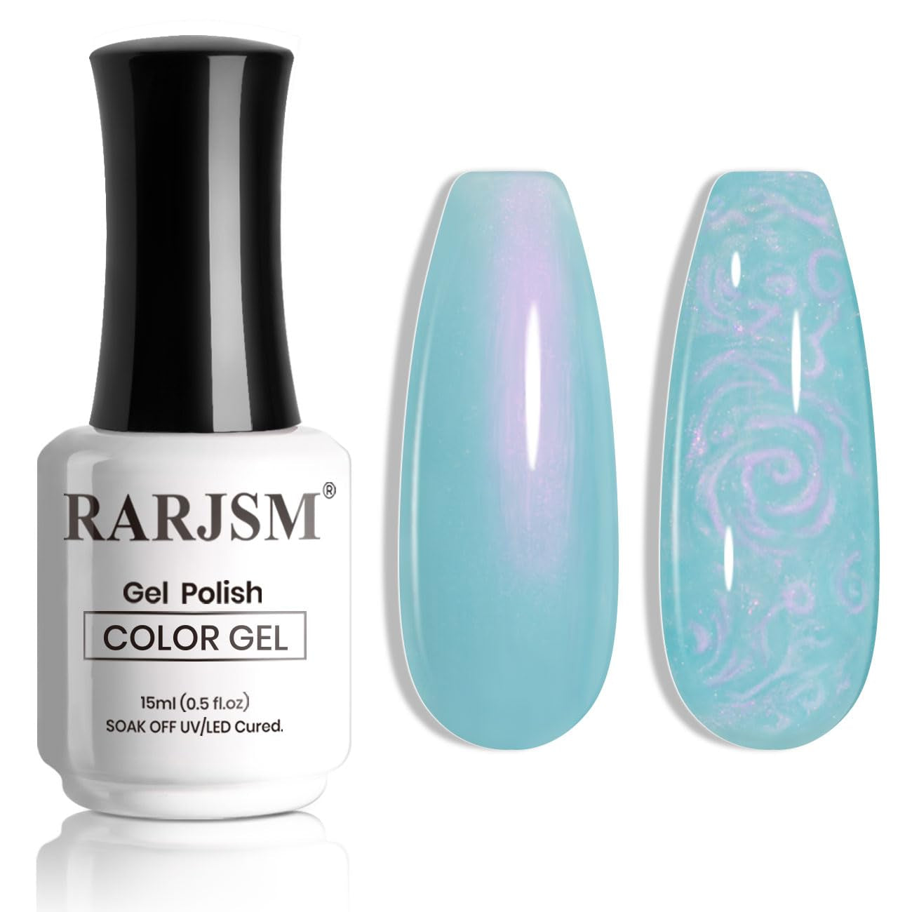 Pearl Gel Nail Polish,15Ml Clear Pearlescent Gel Polish,Purple Glitter Gel Polish Shimmer Iridescent Mermaid Nail Gel Polish Soak off LED UV Drawing Swirl Thread Effect for DIY Manicure Use