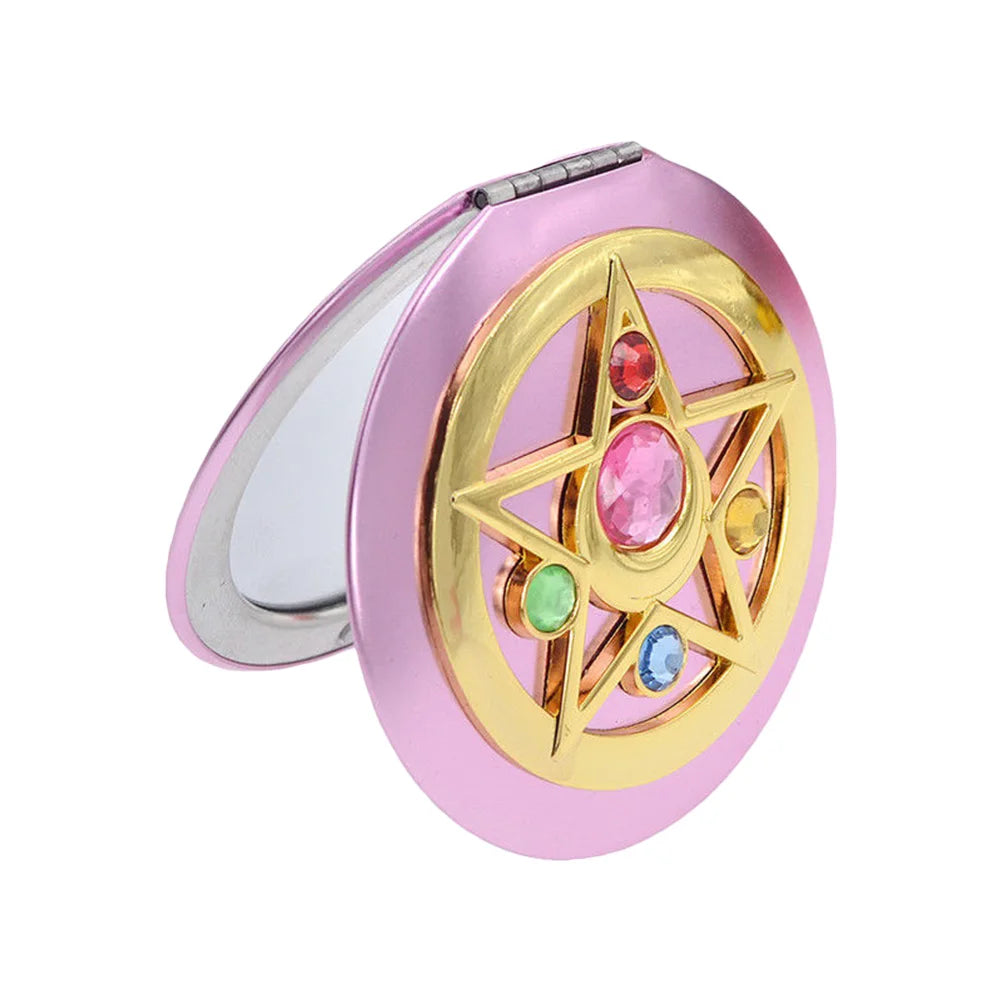 Portable Crystal Star Makeup Mirror Anime Mirror Foldable Double Mirror Espejo Mirror Spiegel Espelho Lustro Specchio Led Mirror