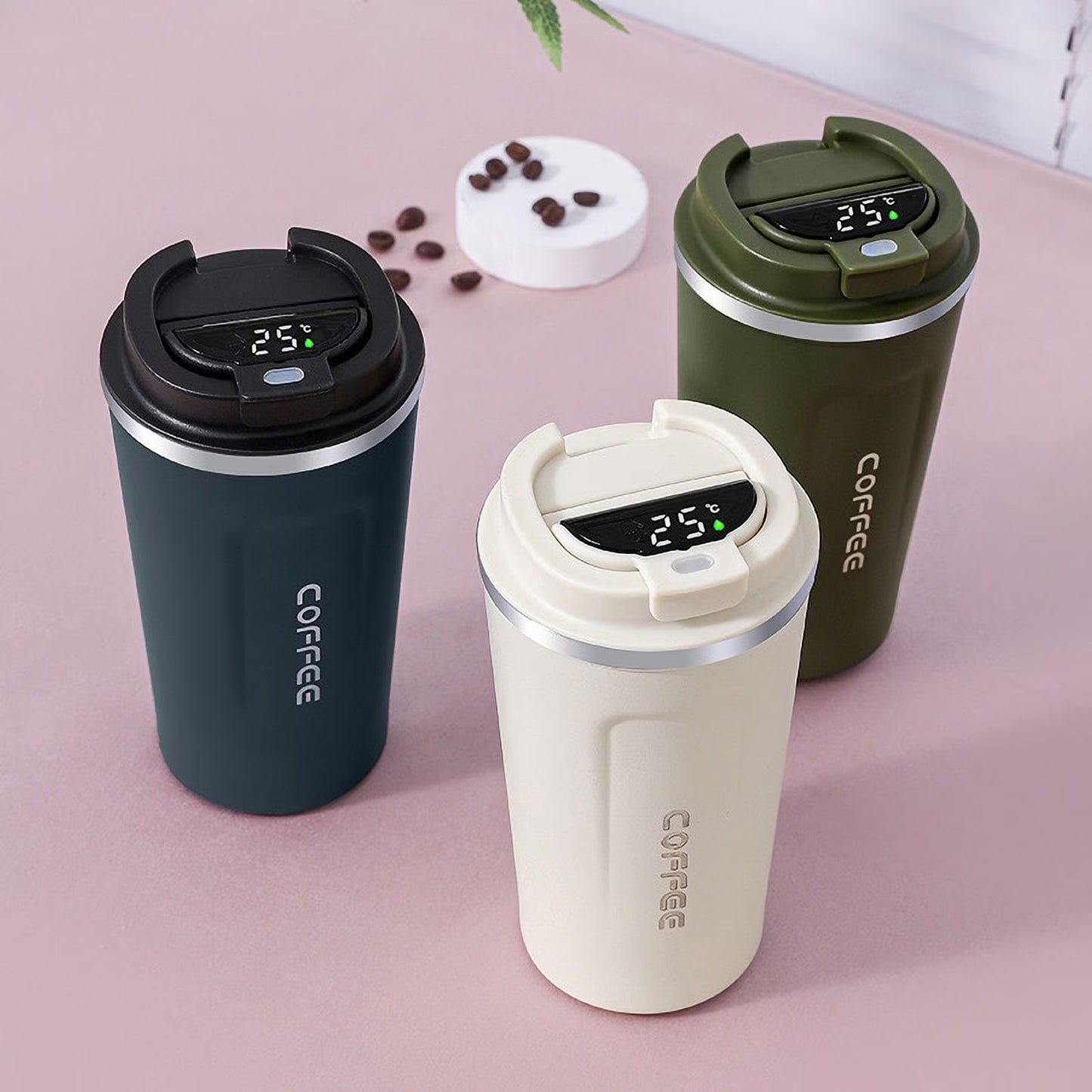 Innotech Double Wall Stainless Steel Smart Temperature Display Coffee, Tea, Hot Drinks Mug/Bottle/Cup with Led Temperature Display on Lid