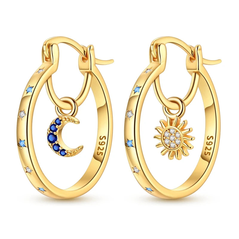 925 Sterling Silver Hoops Earrings Hypoallergenic Hoops Earrings With Zirconia Fashion High Quality Jewelry for Women Girls