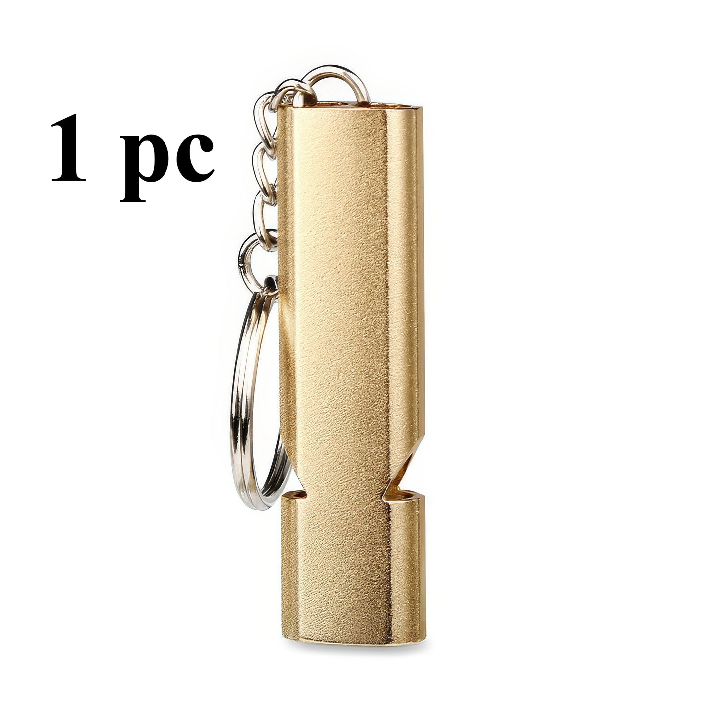 Gold Survival Whistle Keychain Dual Tube Outdoor Emergency Rescue Safety Whistle