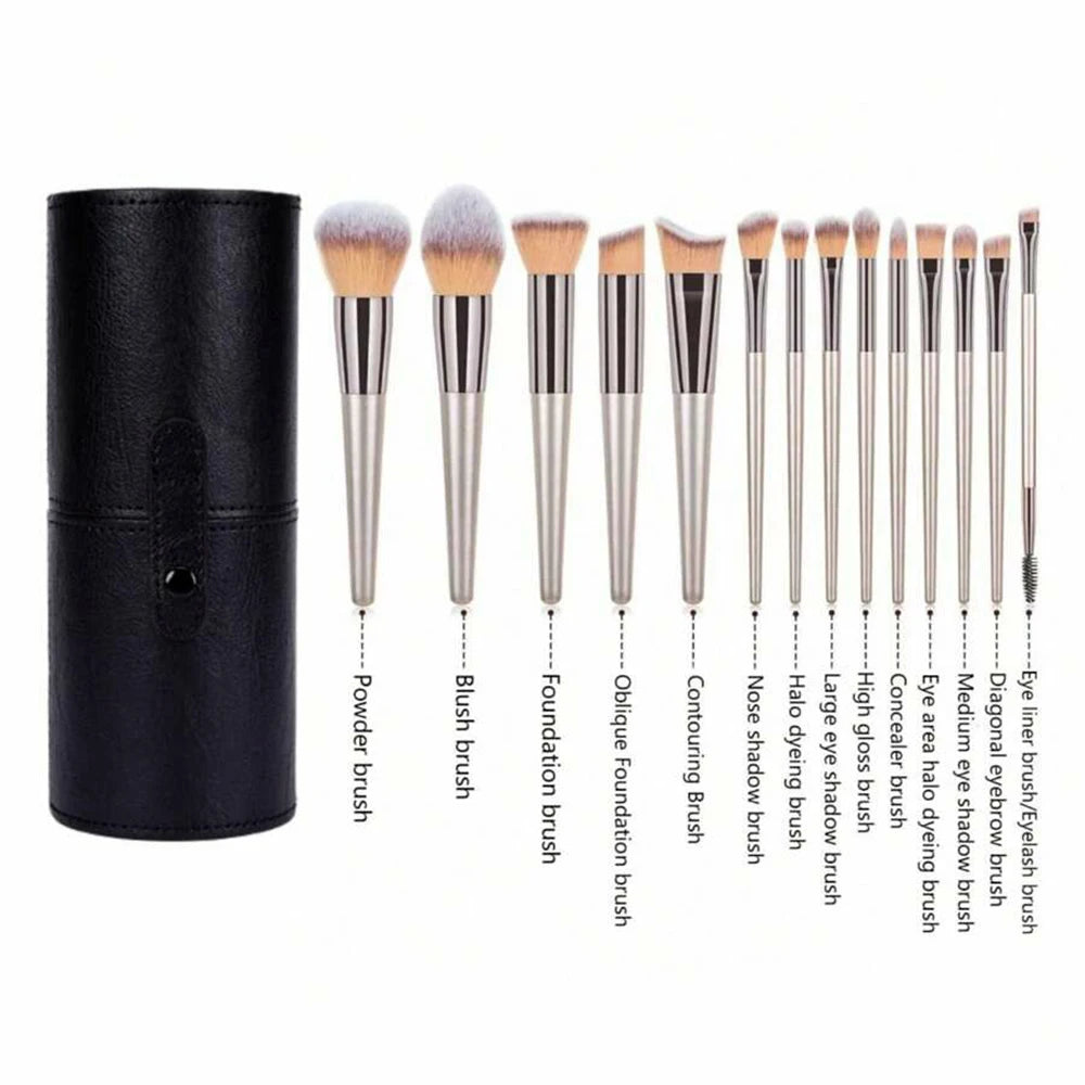 14-Piece Premium Makeup Brush Set – Synthetic Brushes for Foundation, Eyeshadow & Blush