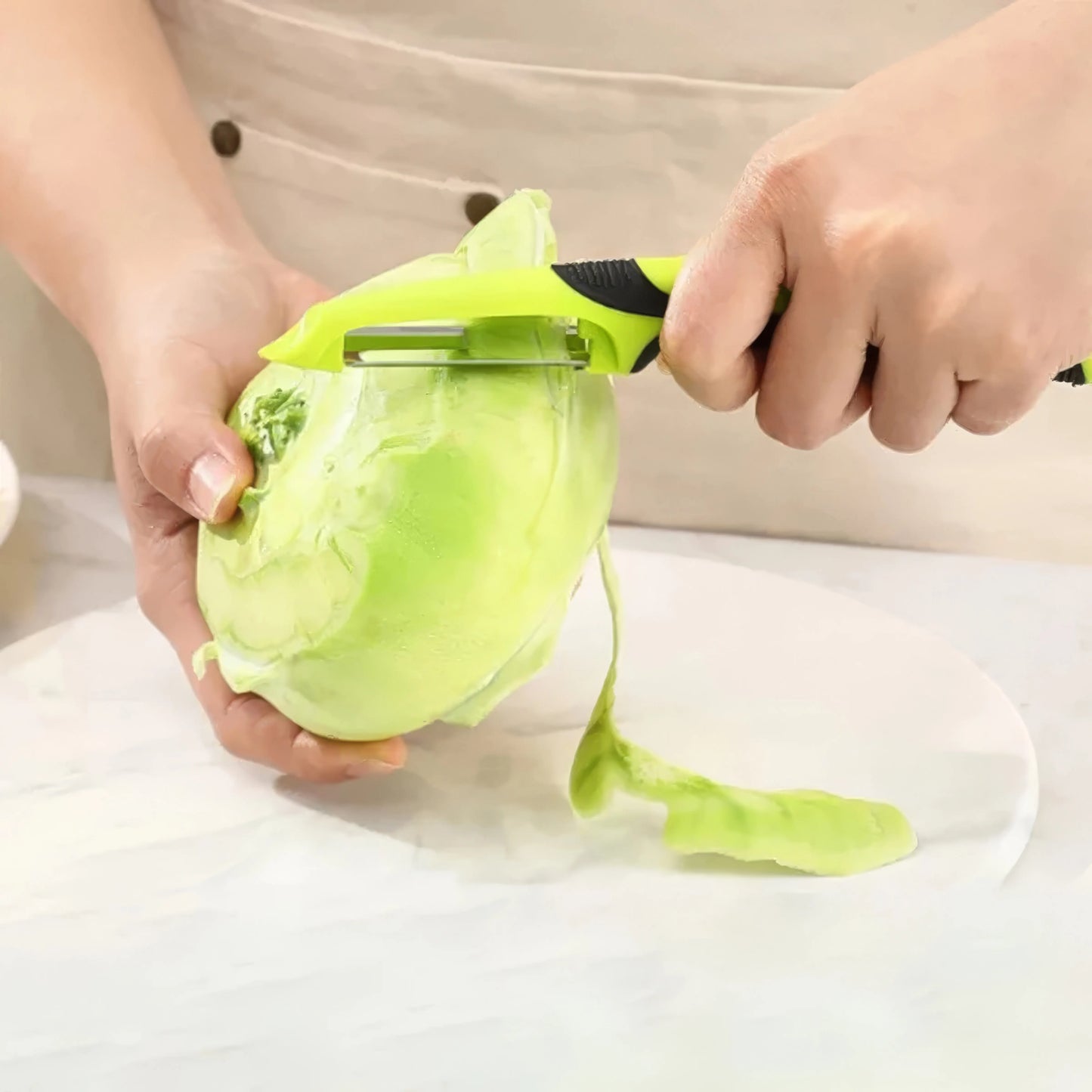 Green Vegetable Peeler Non Slip Grip Left Right Hand Potato Carrot Melon Slicer