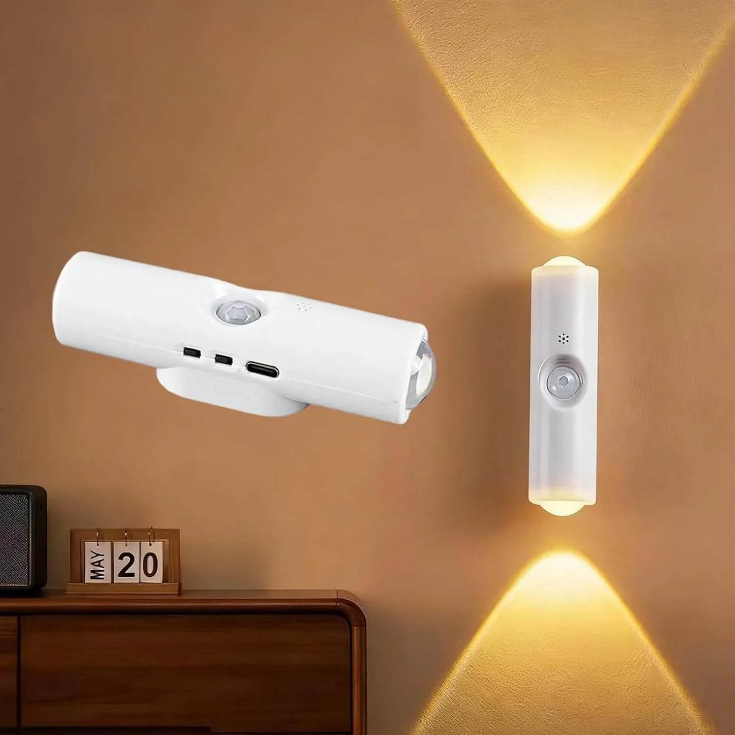 2-Pack Rechargeable Motion Sensor LED Lights | Magnetic Smart Wall Lighting