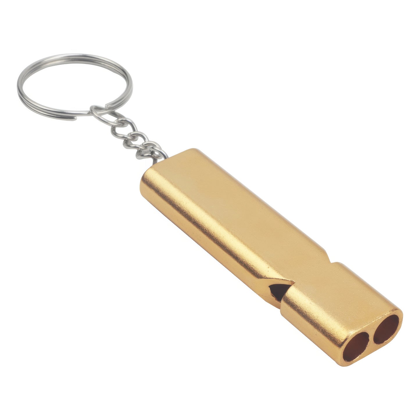 Gold Survival Whistle Keychain Dual Tube Outdoor Emergency Rescue Safety Whistle