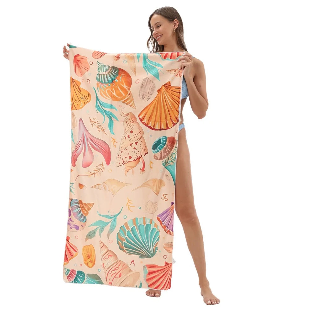 Quick Dry Lightweight Beach Towel – Super Absorbent Foldable Backpack Style (80x160cm)