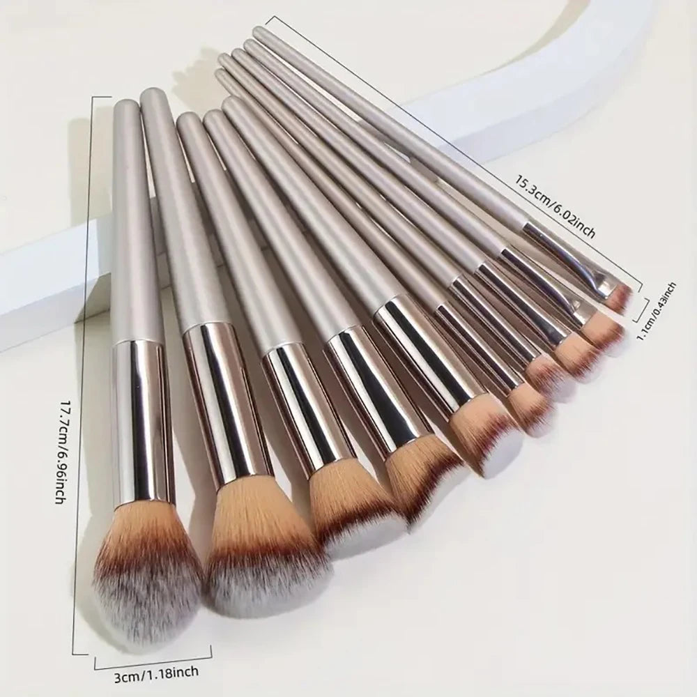 14-Piece Premium Makeup Brush Set – Synthetic Brushes for Foundation, Eyeshadow & Blush
