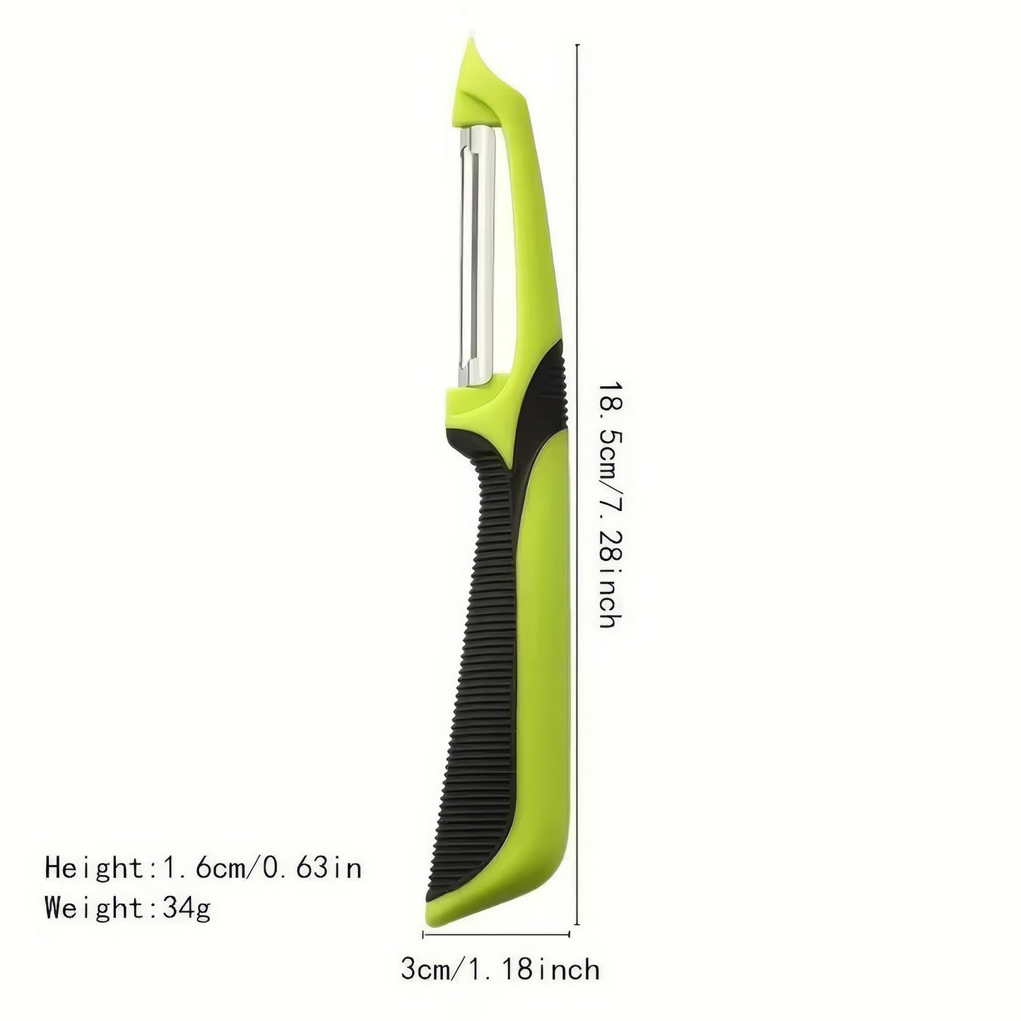 Green Vegetable Peeler Non Slip Grip Left Right Hand Potato Carrot Melon Slicer