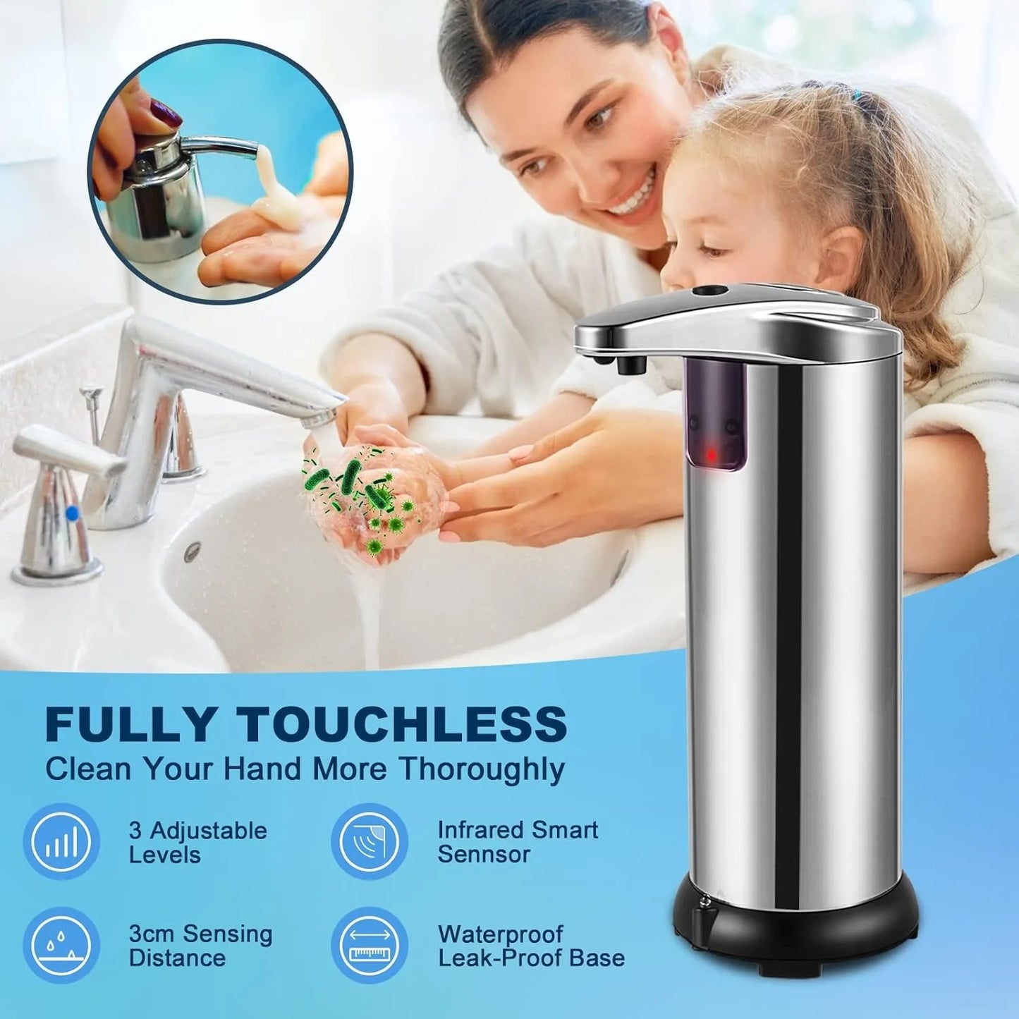 Automatic Touchless Soap Dispenser | Smart Infrared Sensor & Adjustable Volume