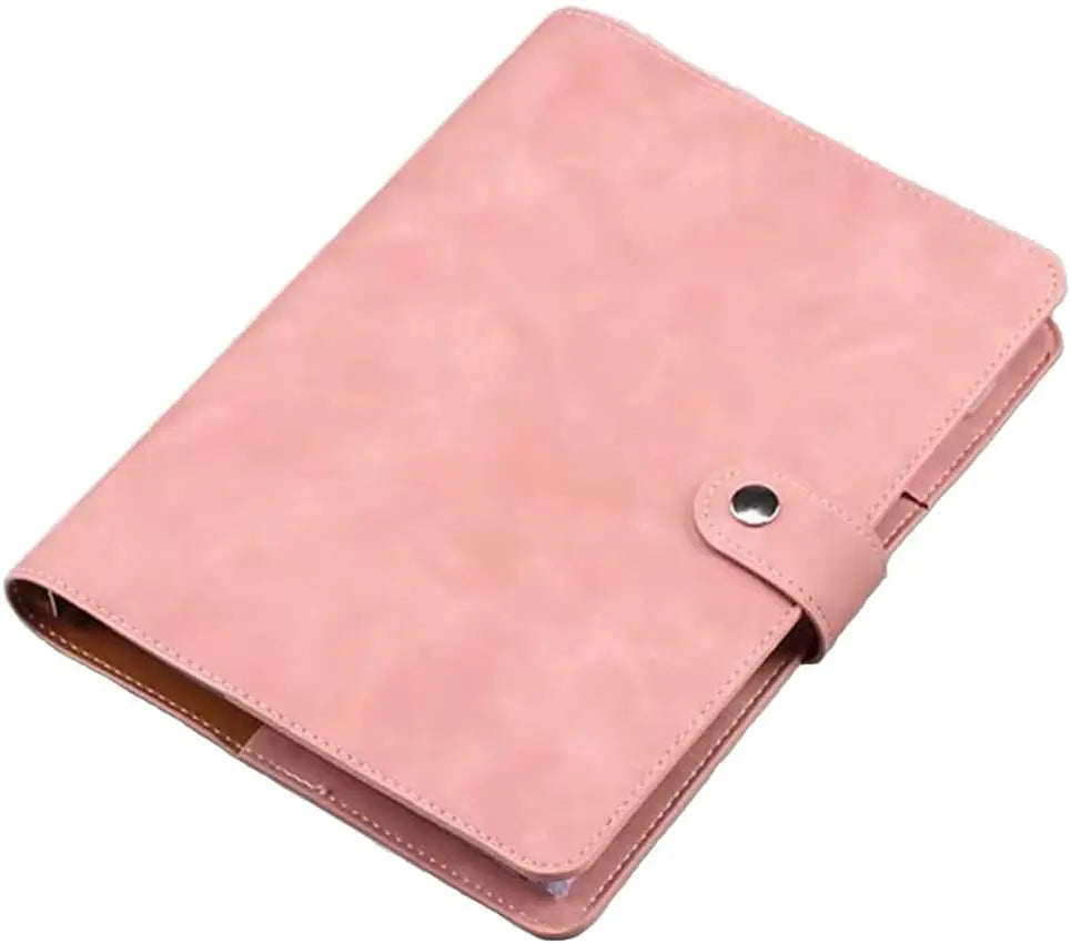 A5 PU Leather Binder Cover Refillable 6 Ring Notebook Organizer with Magnetic Buckle