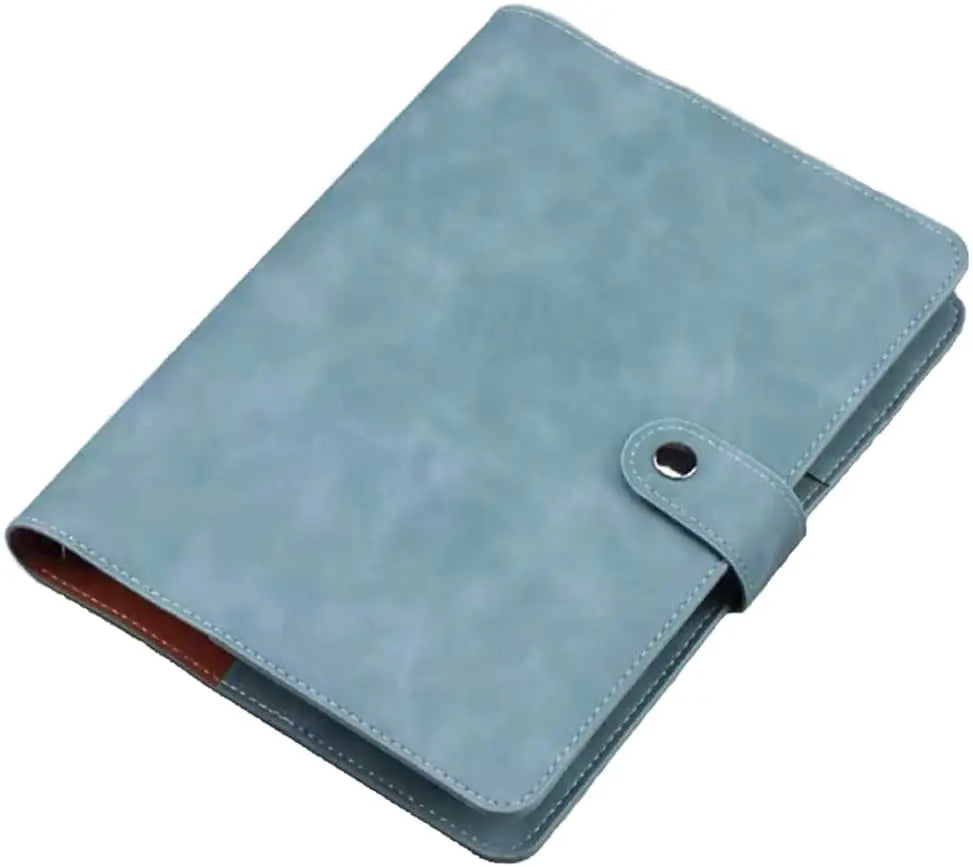 A5 PU Leather Binder Cover Refillable 6 Ring Notebook Organizer with Magnetic Buckle